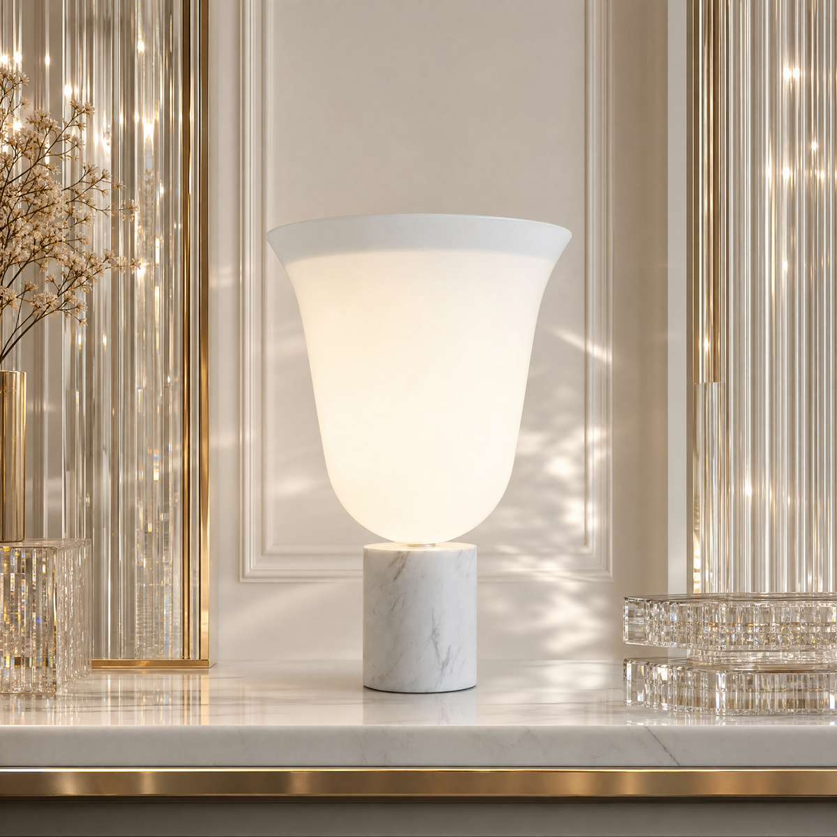 Yiosi Cristallo Glass Table Lamp 16"