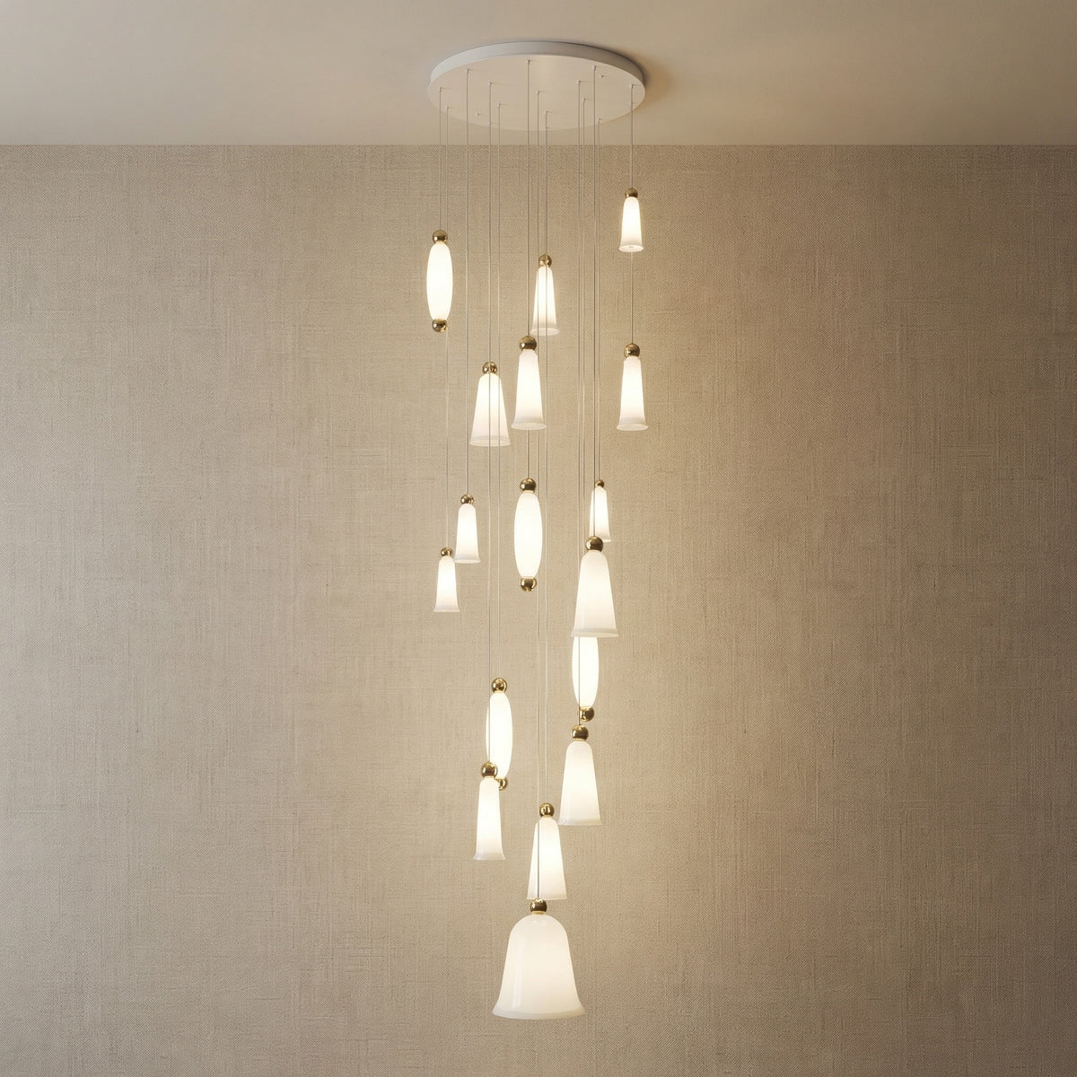 Yiosi Cristallo Grand Cascading Glass Pendant Light - 39" (Dia 1000mm)
