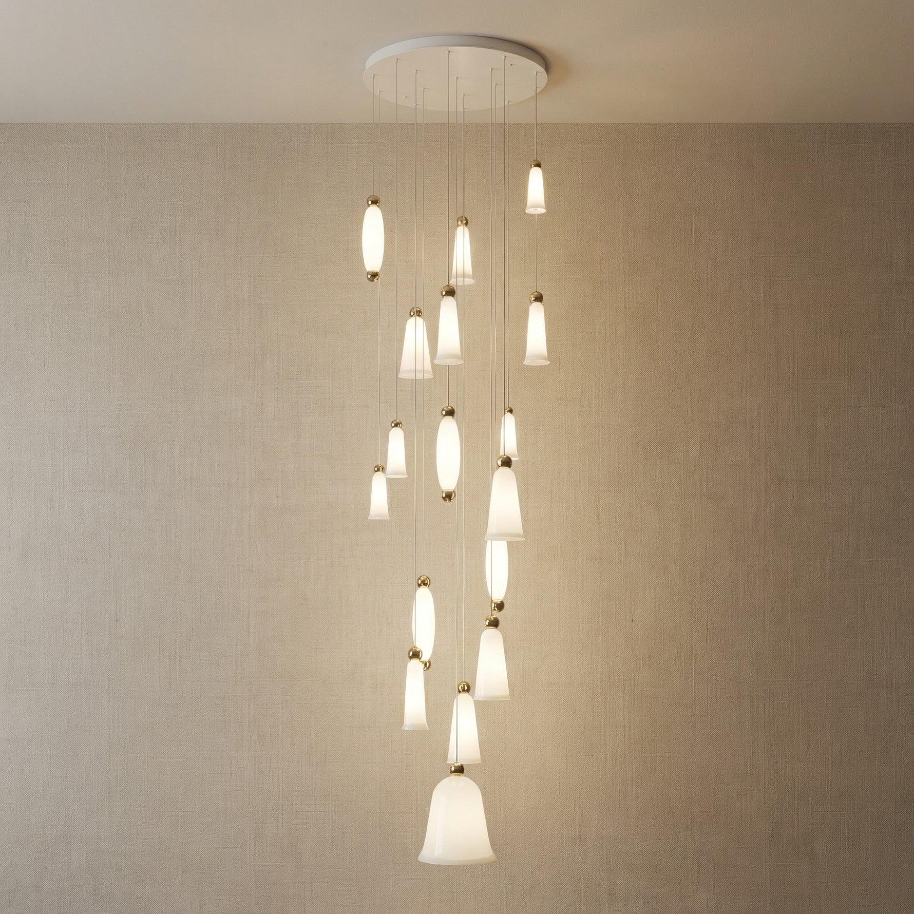 Yiosi Cristallo Grand Cascading Glass Pendant Light - 39" (Dia 1000mm)