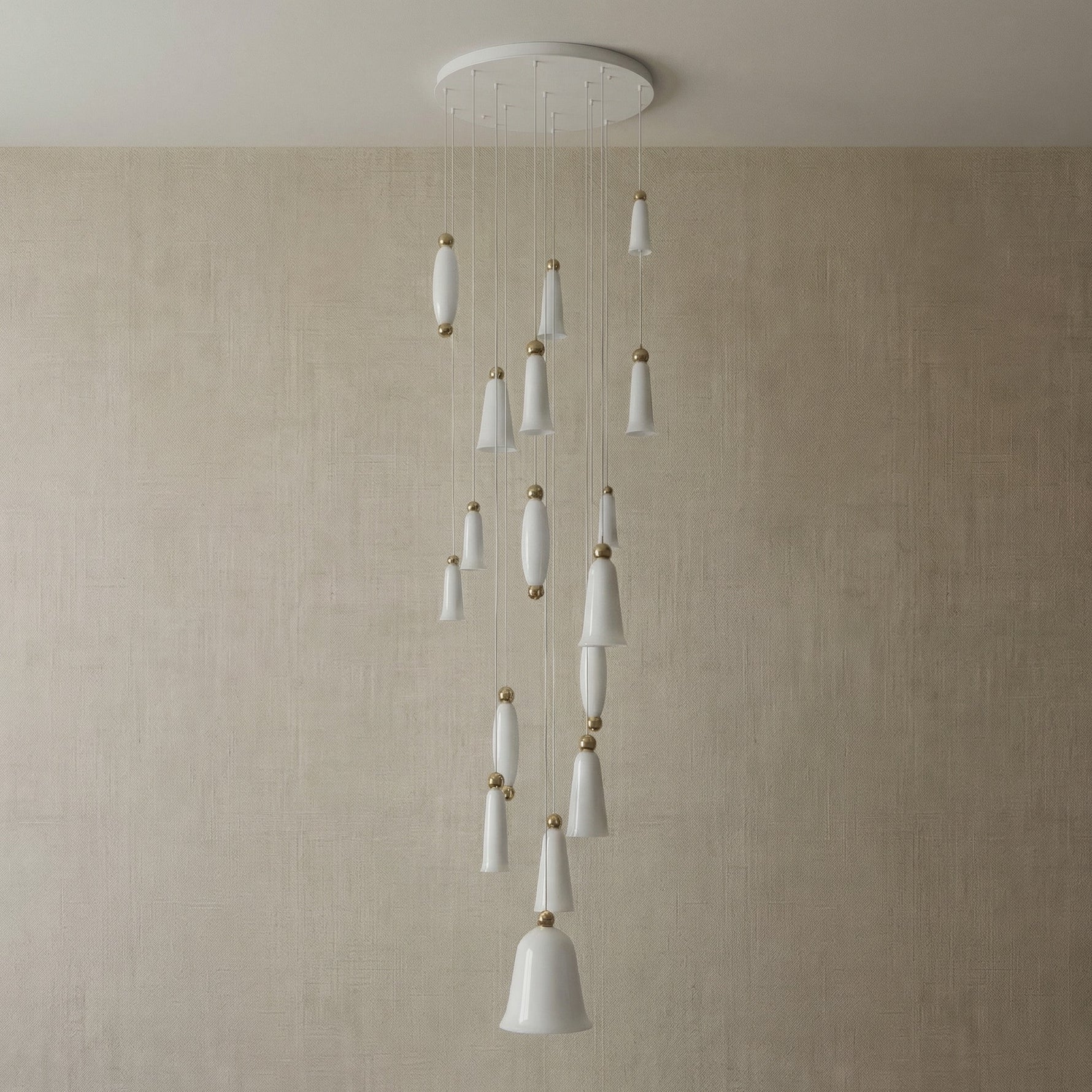 Yiosi Cristallo Grand Cascading Glass Pendant Light - dark