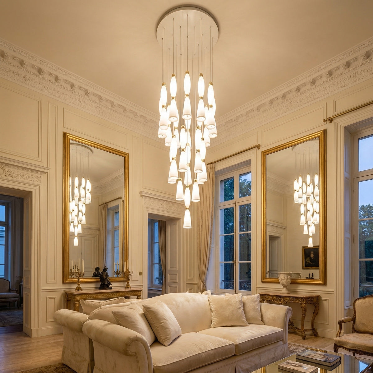 Yiosi Cristallo Grand Cascading Glass Pendant Light - scene-1