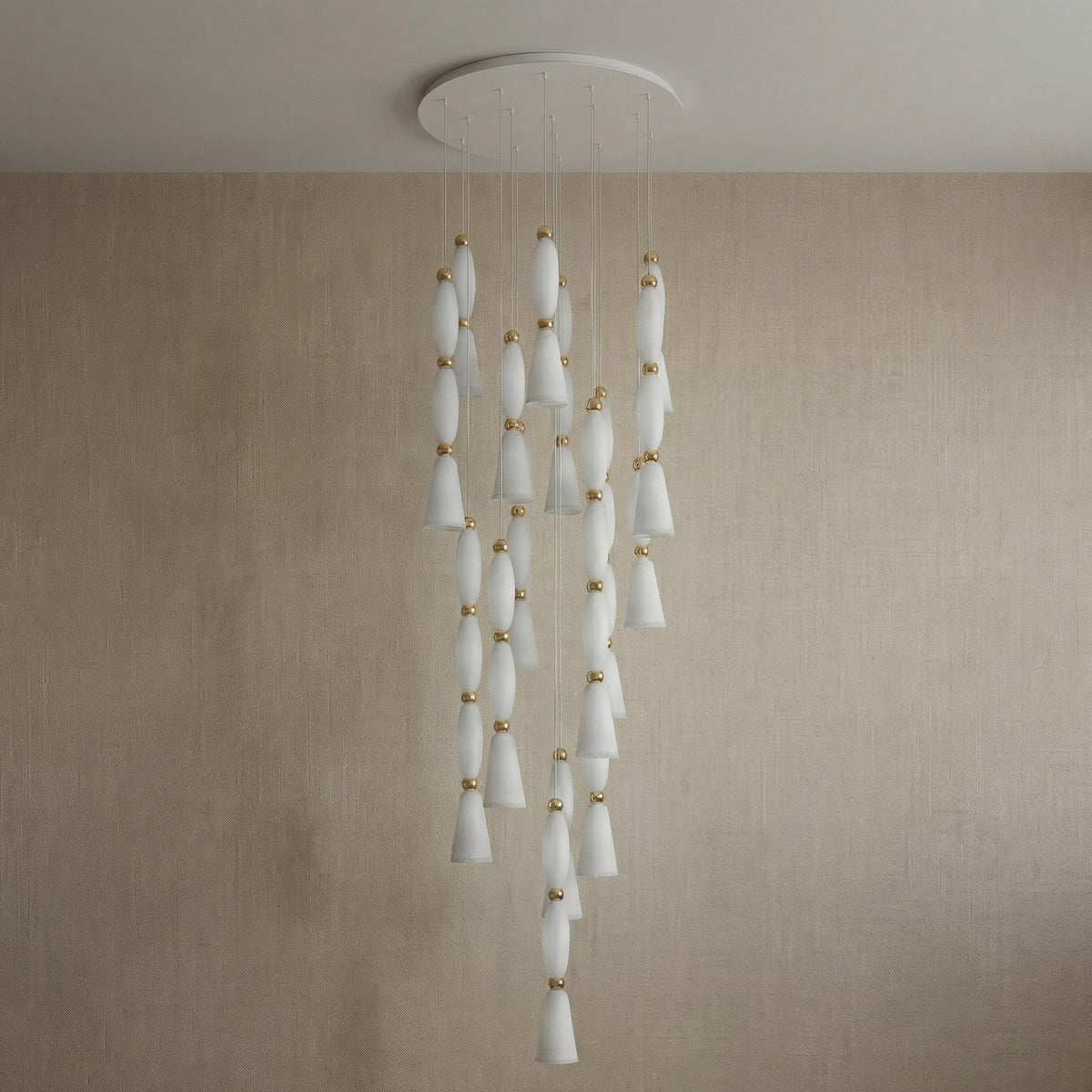 Yiosi Cristallo Grand Cascading Glass Pendant Light - dark