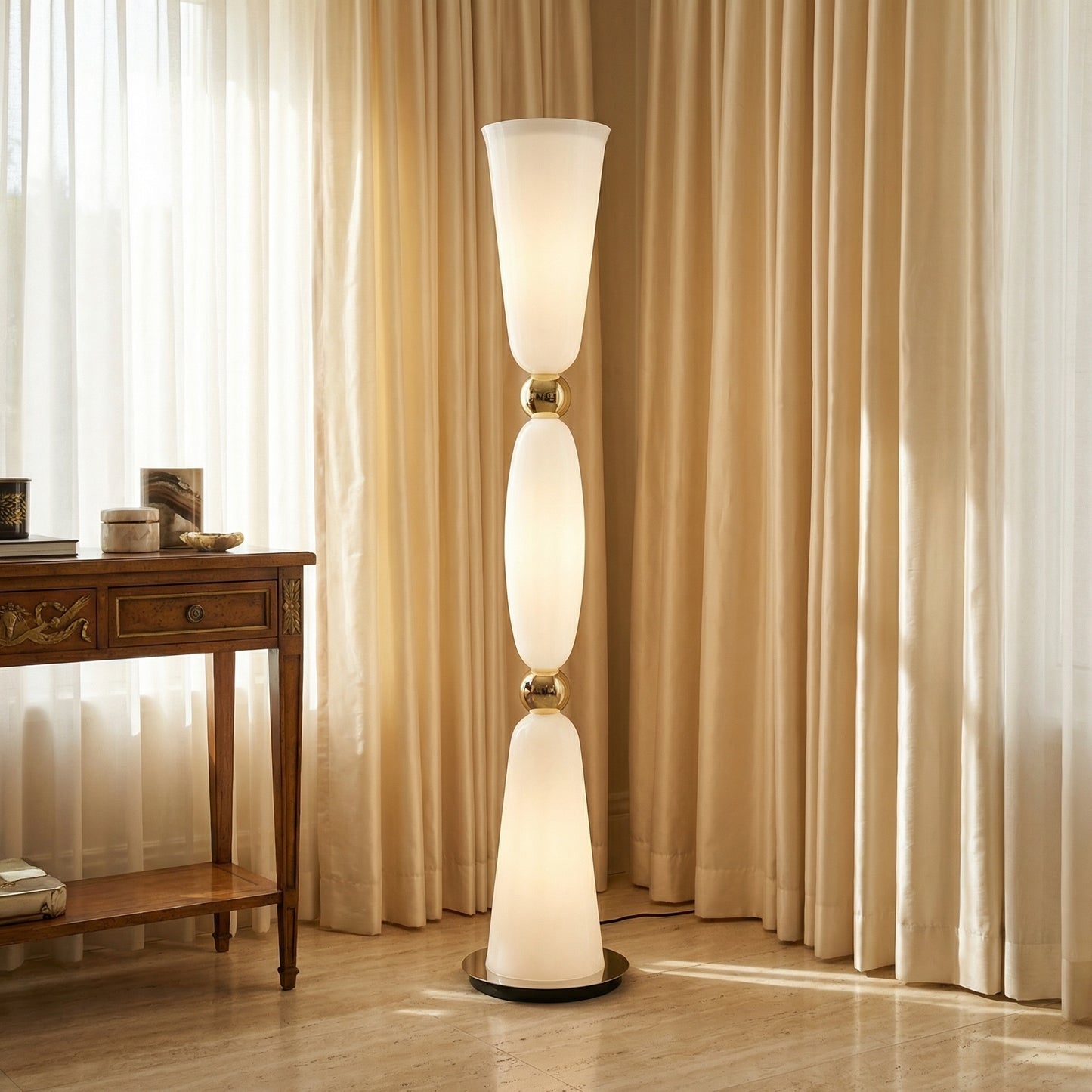 Yiosi Cristallo Triple Glass Floor Lamp - scene-2