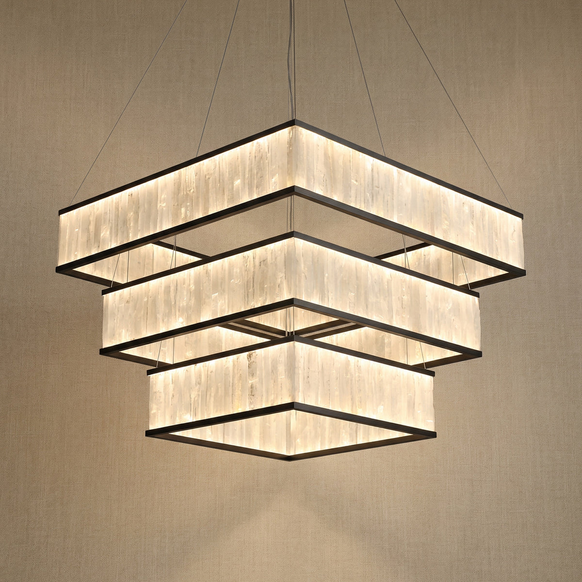 Yiosi Crystara 3-Tier Nested Metal Pendant Light - 39" (Dia 1000mm)