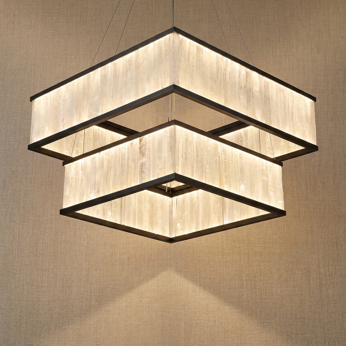 Yiosi Crystara Natural Stone Pendant Light 24" - 24" (Dia 600mm)