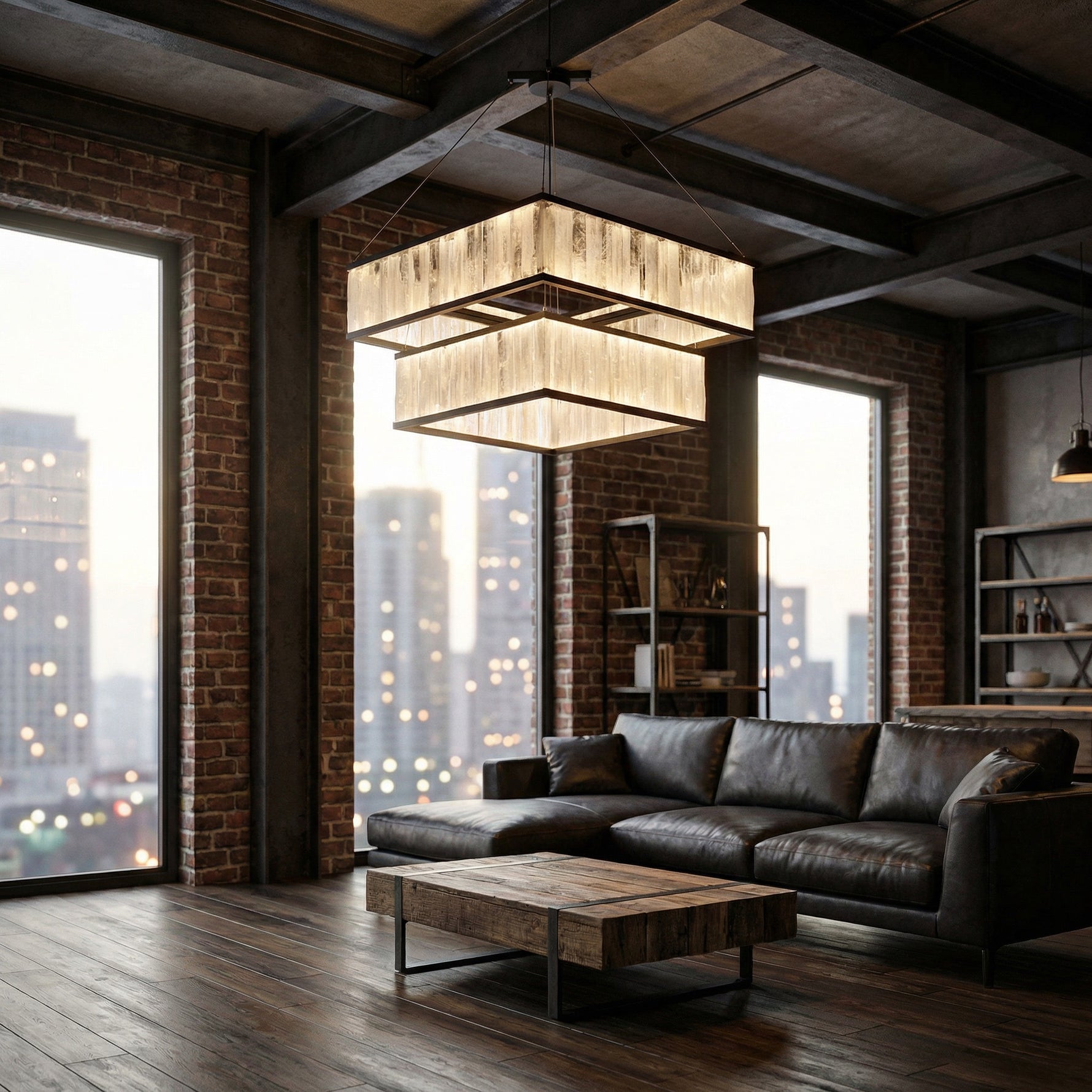 Yiosi Crystara Natural Stone Pendant Light 31" - scene-2