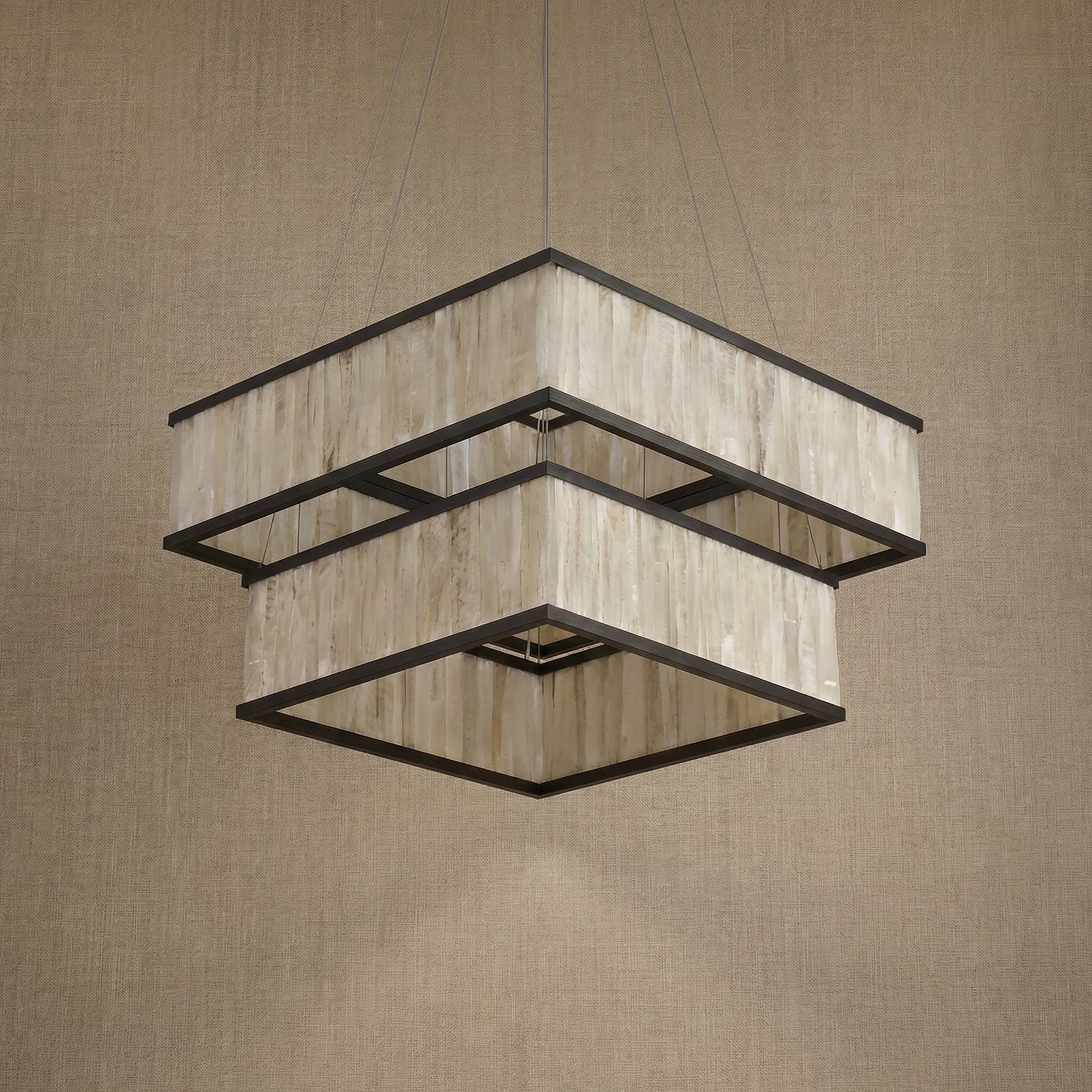 Yiosi Crystara Natural Stone Pendant Light 31" - dark