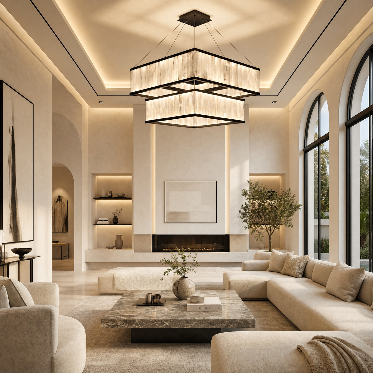 Yiosi Crystara Natural Stone Chandelier 31"