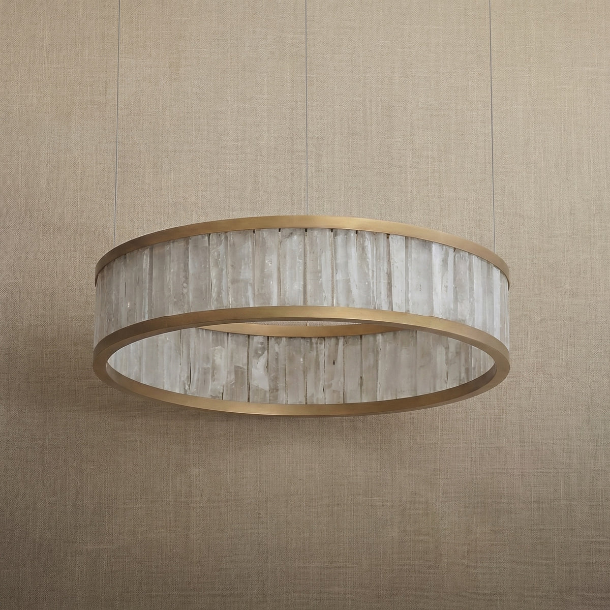 Yiosi Crystara Natural Stone Pendant Light 39" Style A - dark