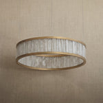 Yiosi Crystara Natural Stone Pendant Light 39" Style A - dark