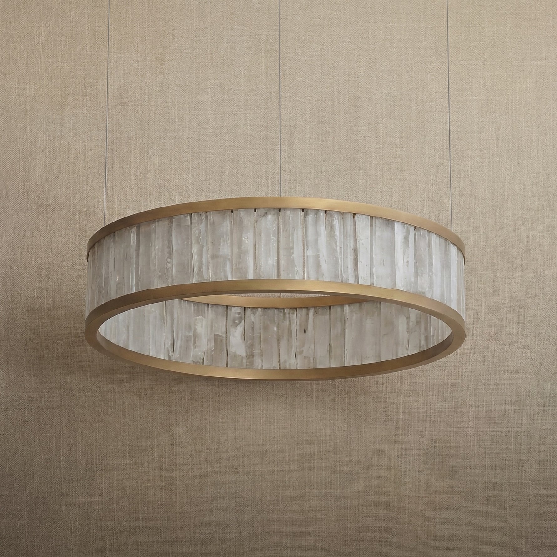 Yiosi Crystara Natural Stone Pendant Light 39" Style A - dark