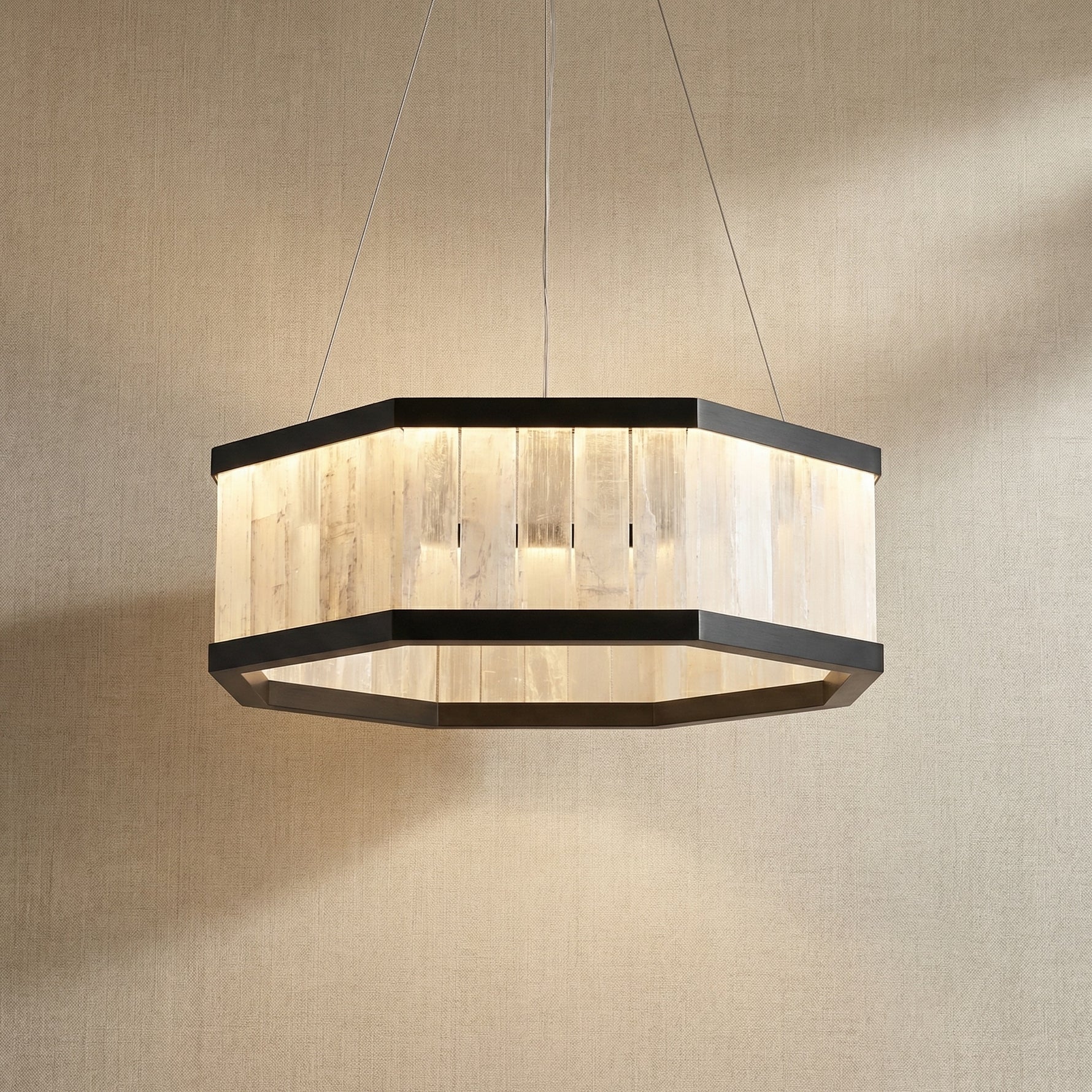 Yiosi Crystara Natural Stone Pendant Light 39" Style A - 39" (Dia 1000mm) Style B