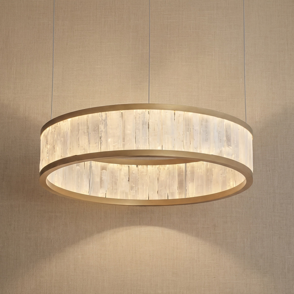 Yiosi Crystara Natural Stone Pendant Light 39" Style A - 55" (Dia 1400mm)