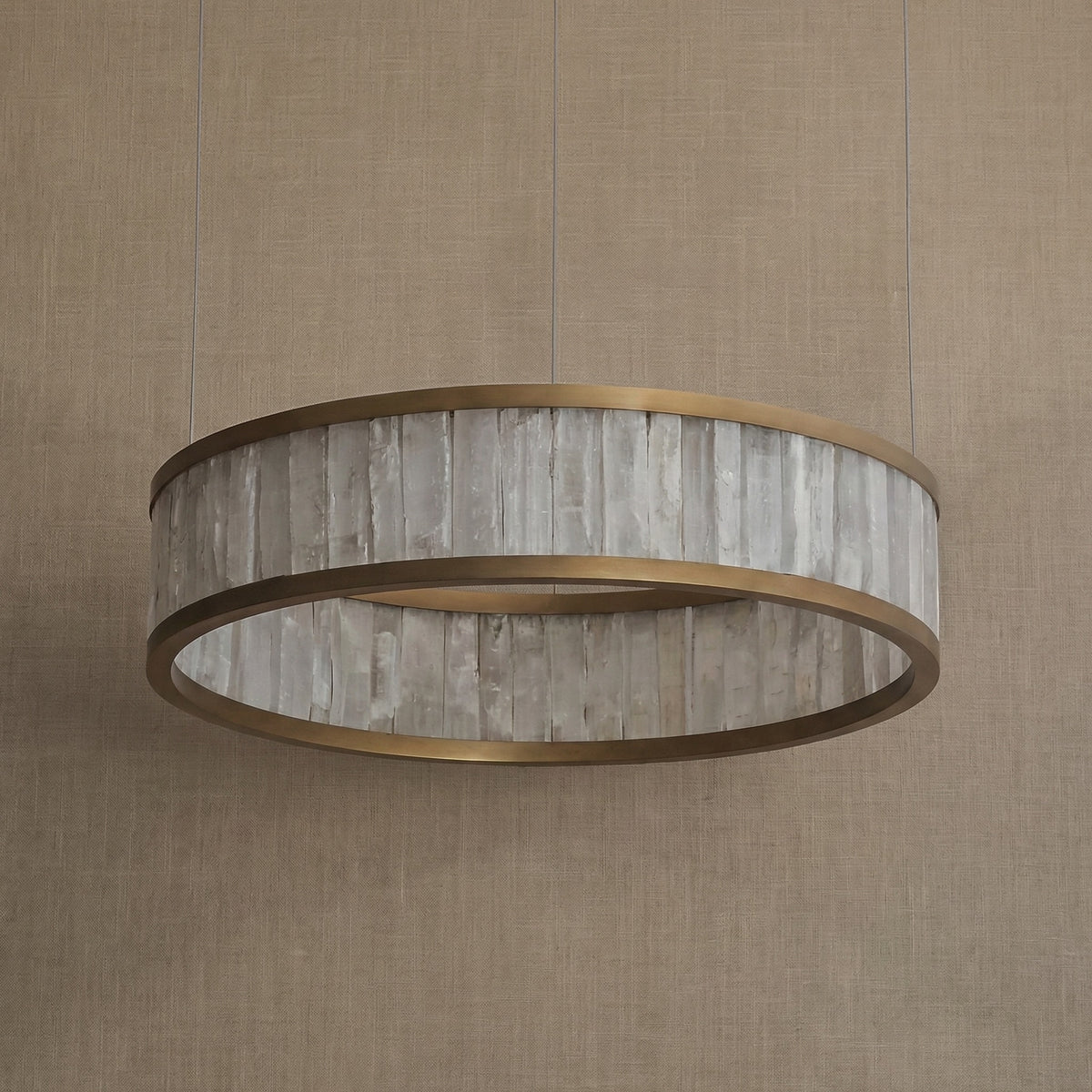 Yiosi Crystara Natural Stone Pendant Light 39" Style A - dark