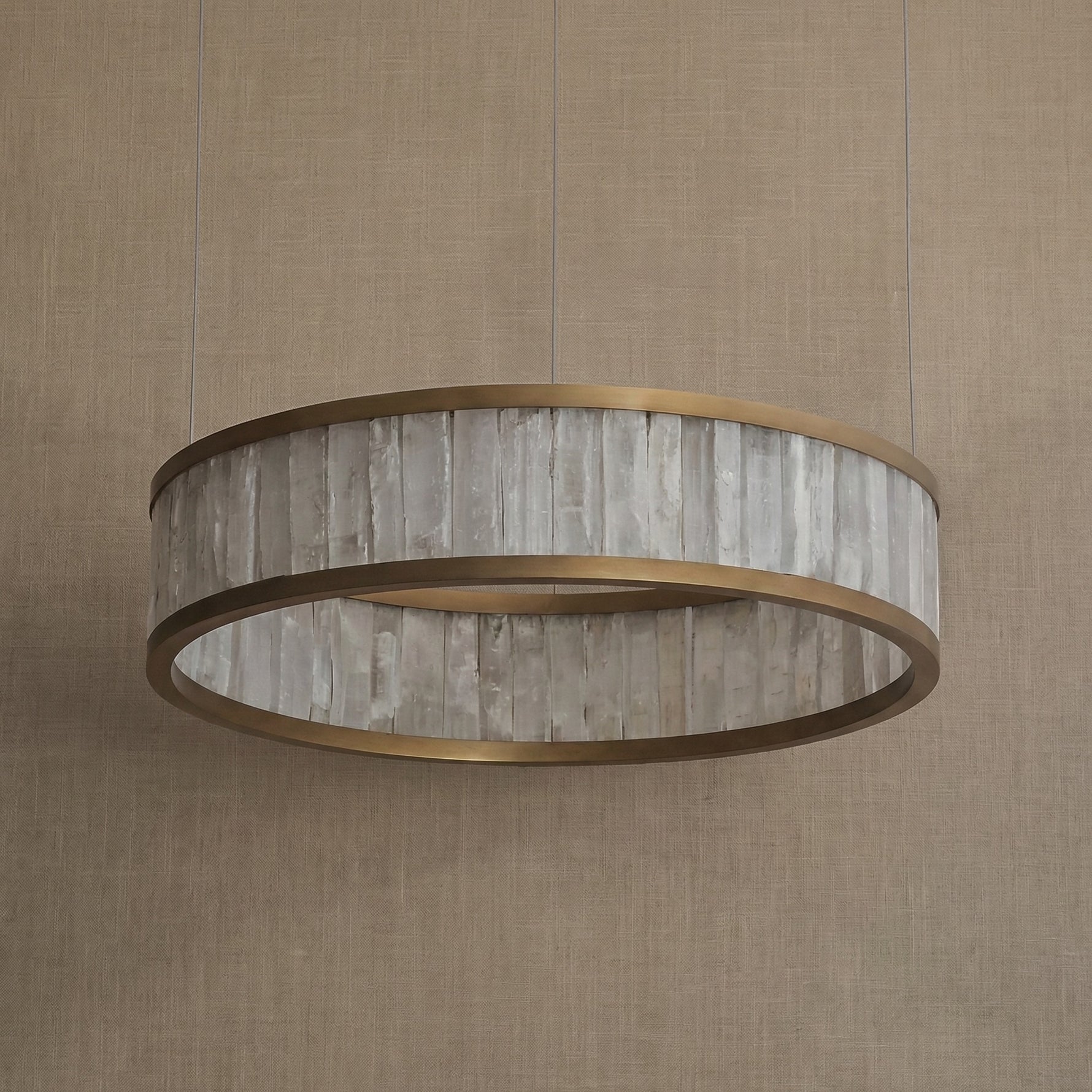 Yiosi Crystara Natural Stone Pendant Light 39" Style A - dark