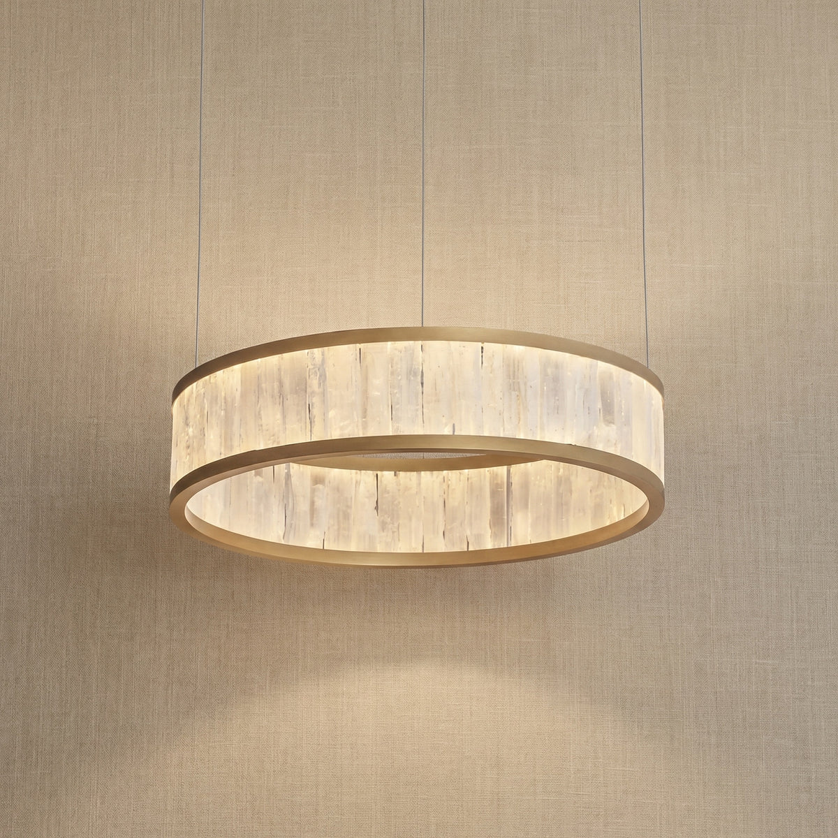 Yiosi Crystara Natural Stone Pendant Light 39" Style A - 16" (Dia 400mm)