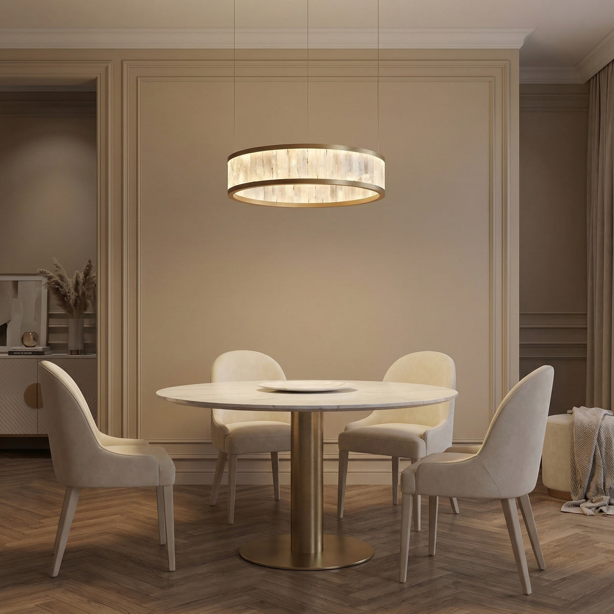 Yiosi Crystara Natural Stone Pendant Light 39" Style A - scene-1