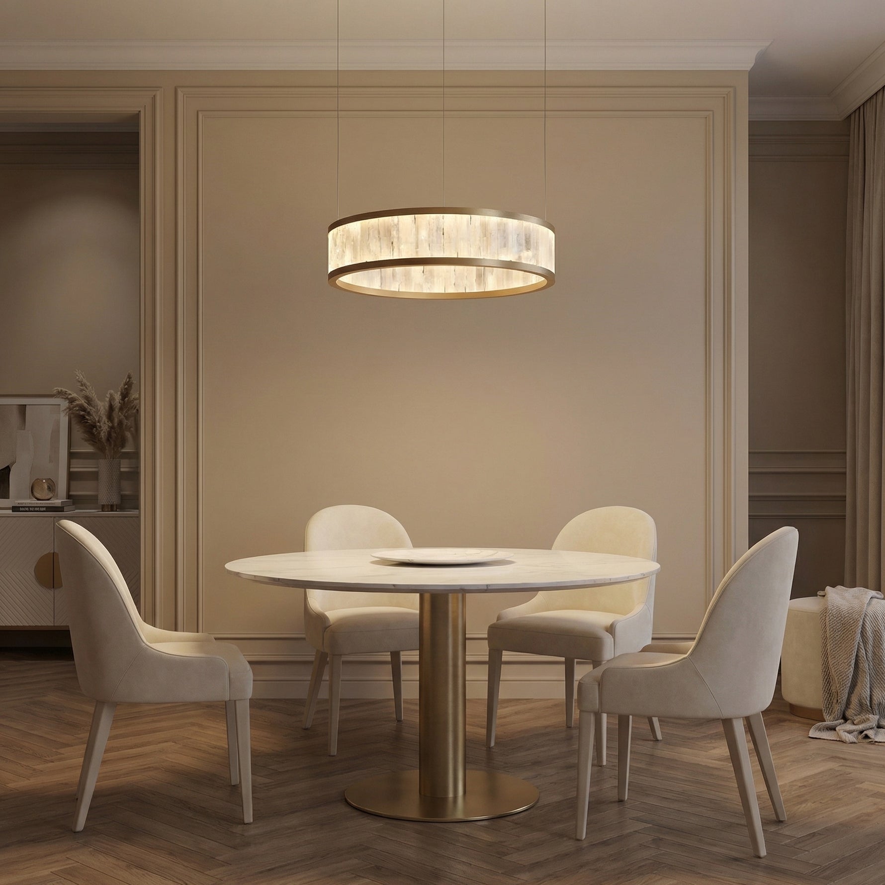 Yiosi Crystara Natural Stone Pendant Light 39" Style A - scene-1