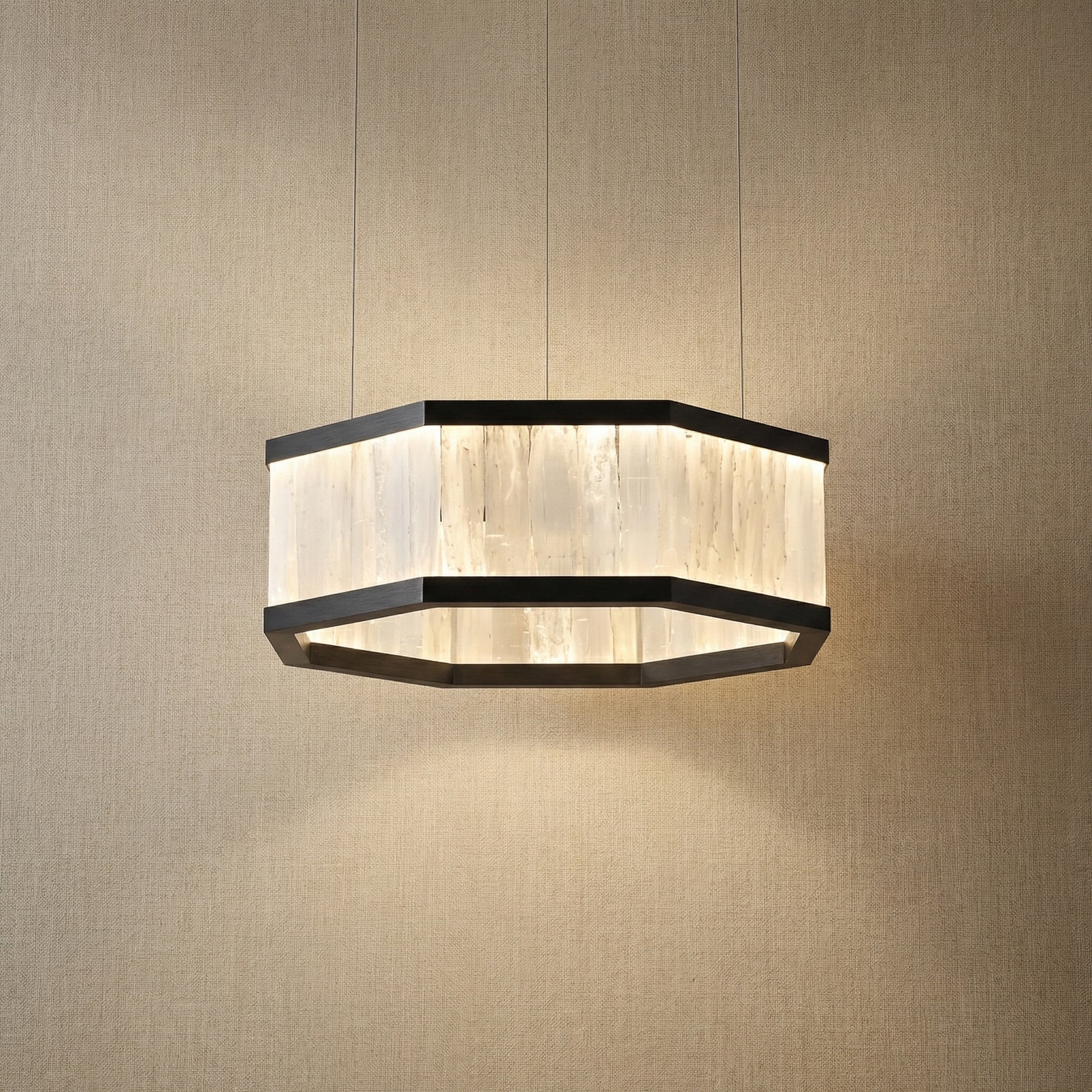 Yiosi Crystara Natural Stone Pendant Light 39" Style A - 16" (Dia 400mm) Style B