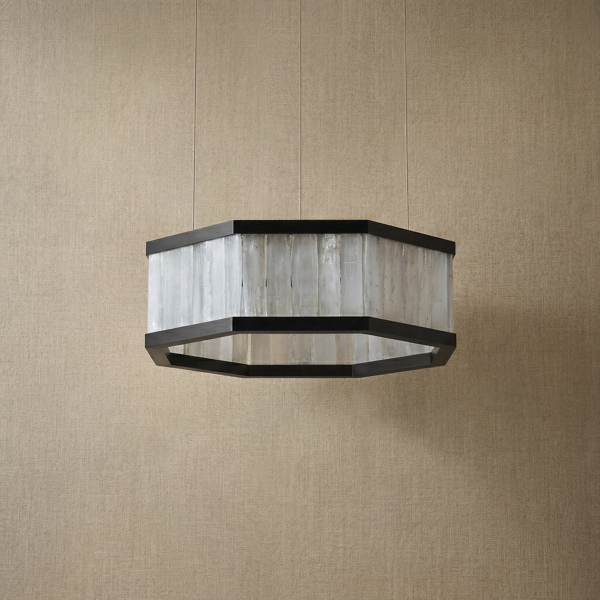 Yiosi Crystara Natural Stone Pendant Light 39" Style A - dark