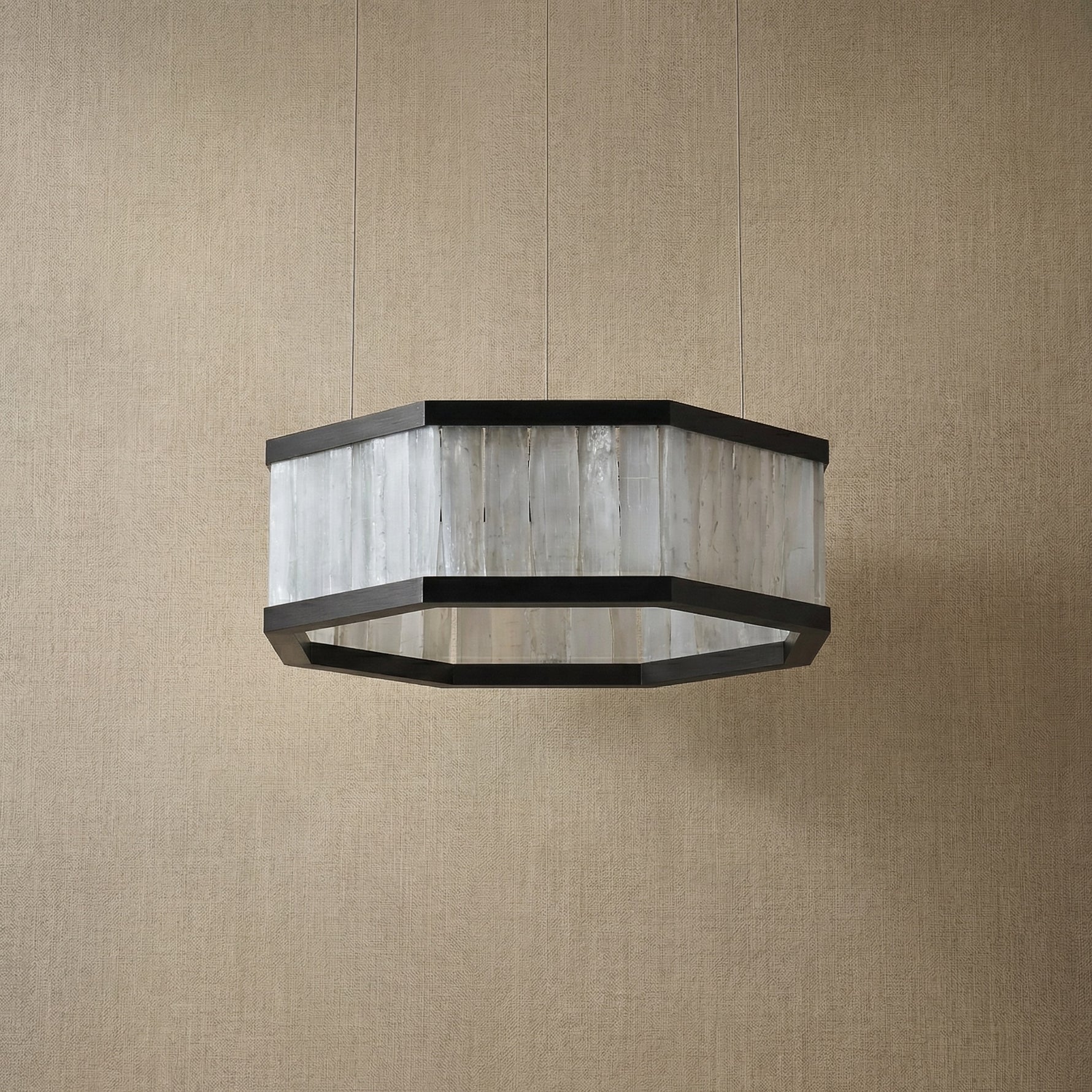 Yiosi Crystara Natural Stone Pendant Light 39" Style A - dark