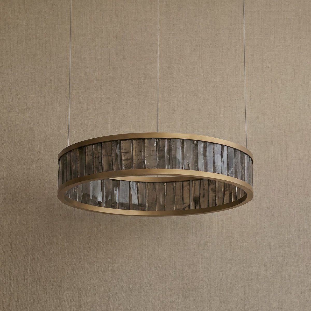 Yiosi Crystara Natural Stone Pendant Light 39" Style A - dark