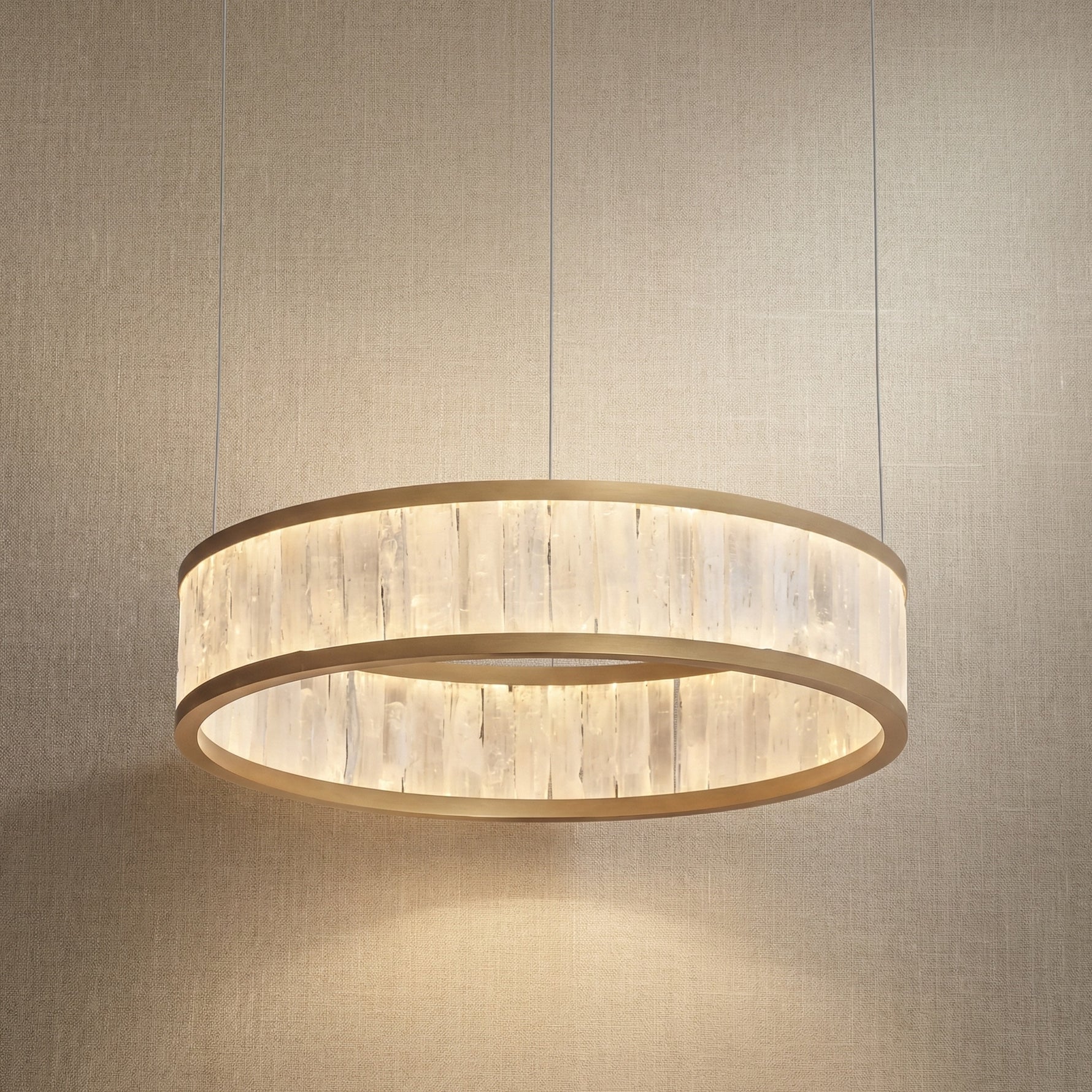 Yiosi Crystara Natural Stone Pendant Light 39" Style A - 31" (Dia 800mm)