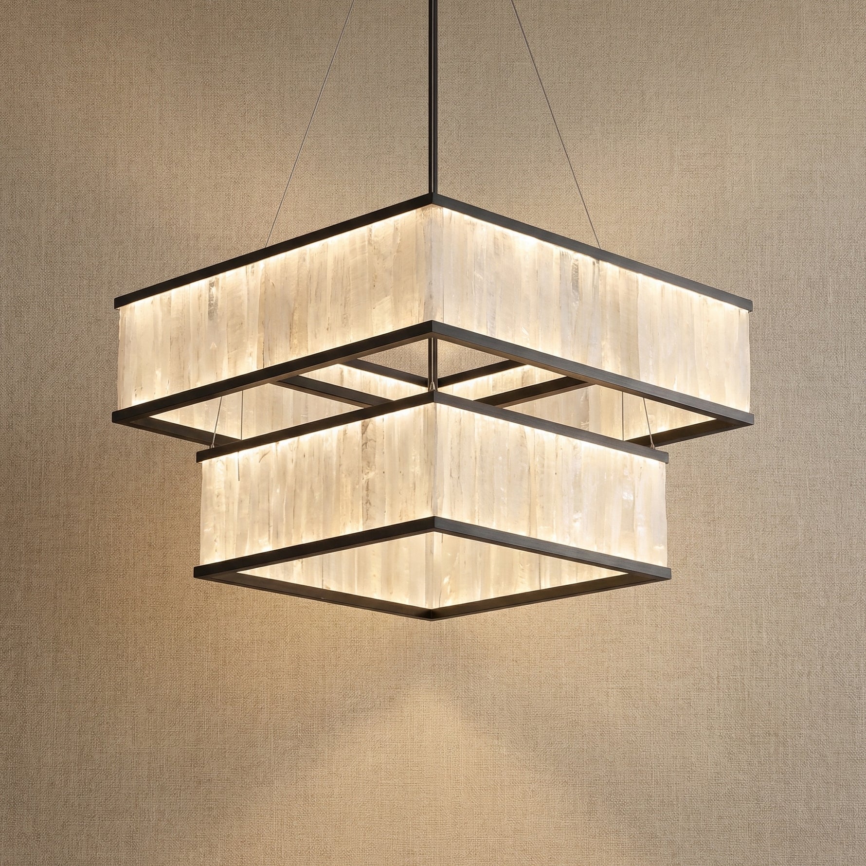 Yiosi Crystara Natural Stone Pendant Light 39" Style B - 39" (Dia 1000mm)