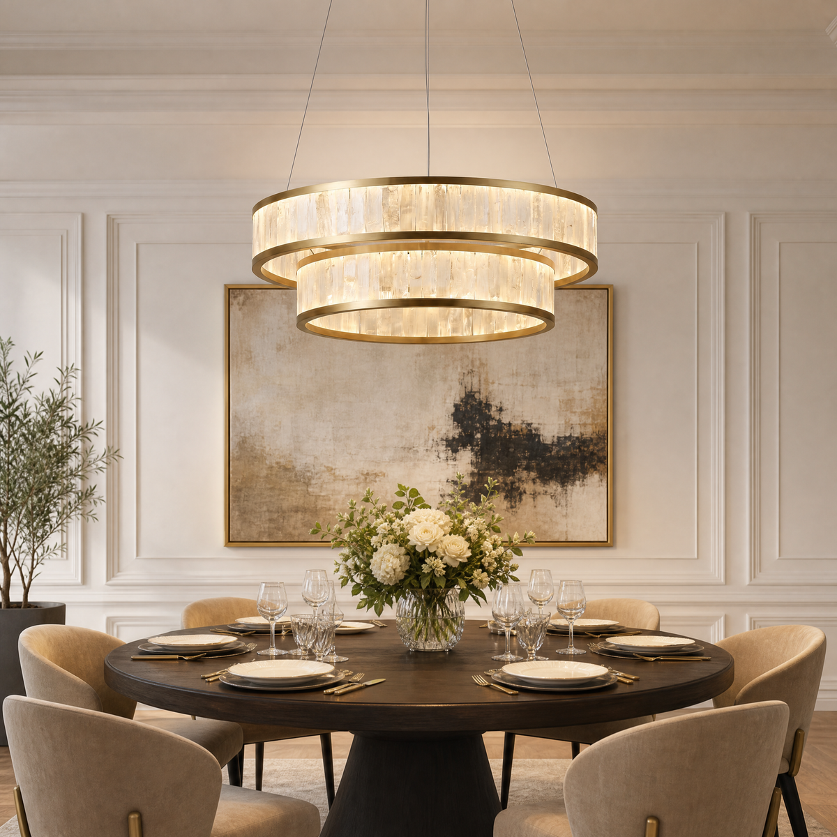 Yiosi Crystara Nested Metal Chandelier 31" Style A