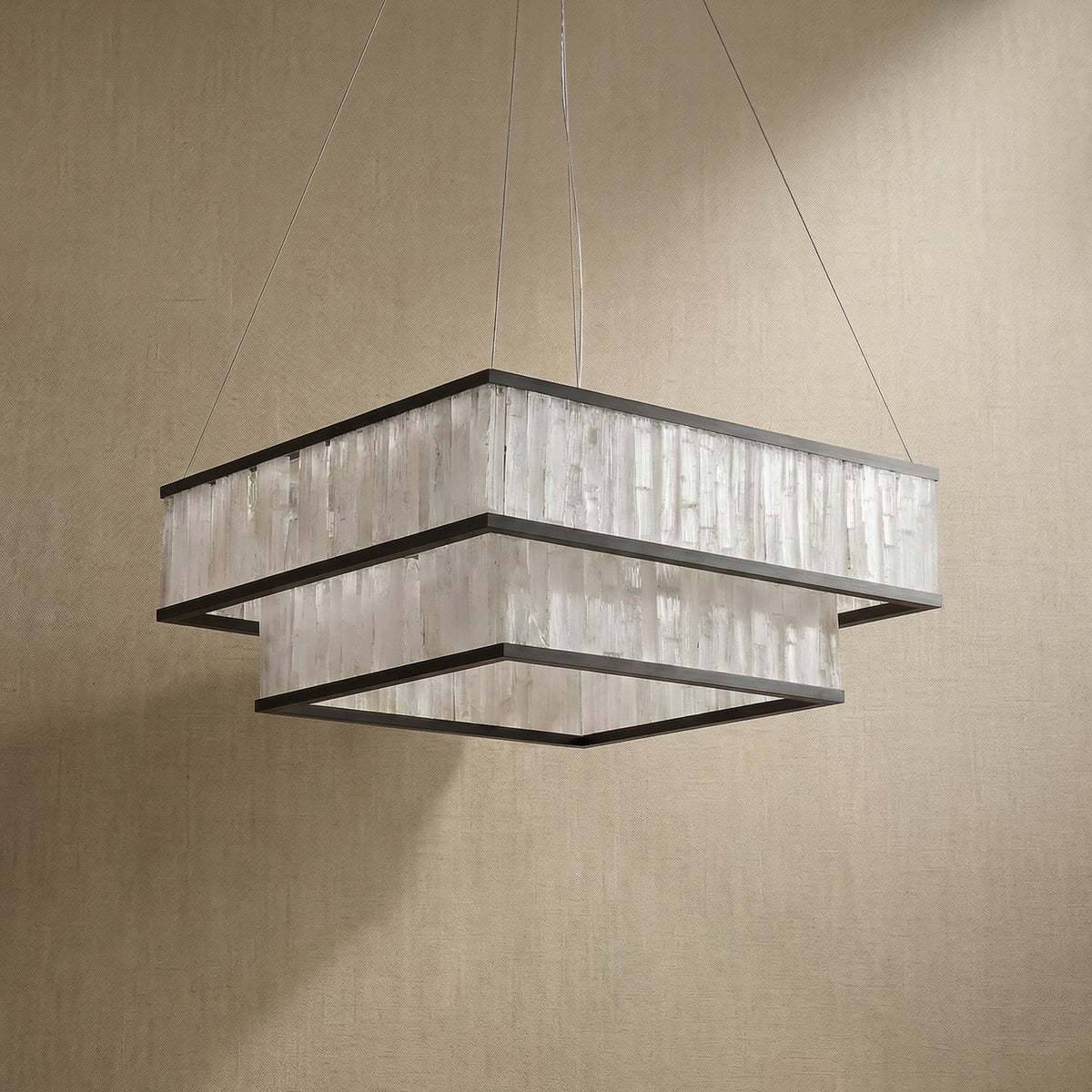 Yiosi Crystara Nested Metal Pendant Light 31" Style B - dark