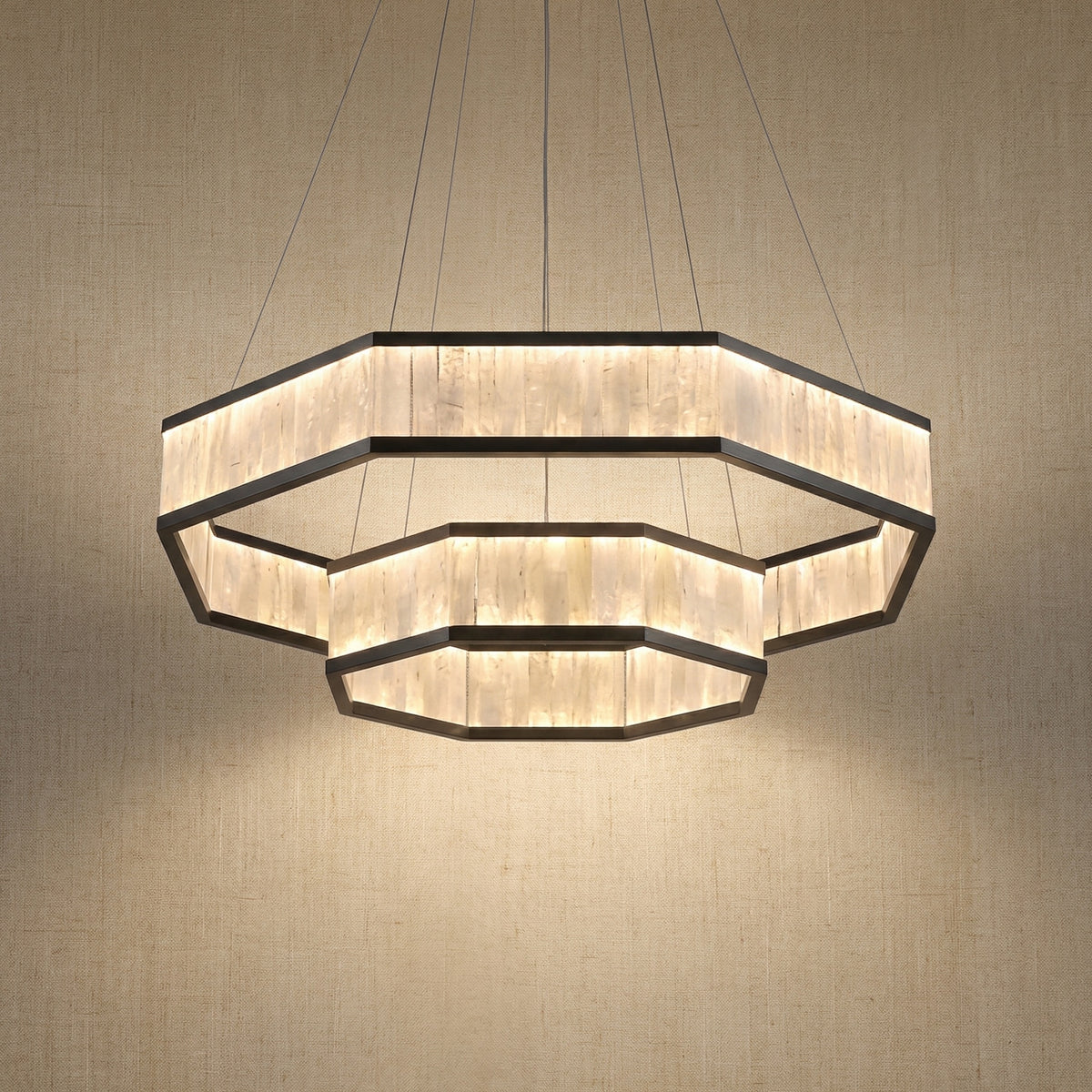 Yiosi Crystara Nested Metal Pendant Light 39" - 39" (Dia 1000mm) Style B