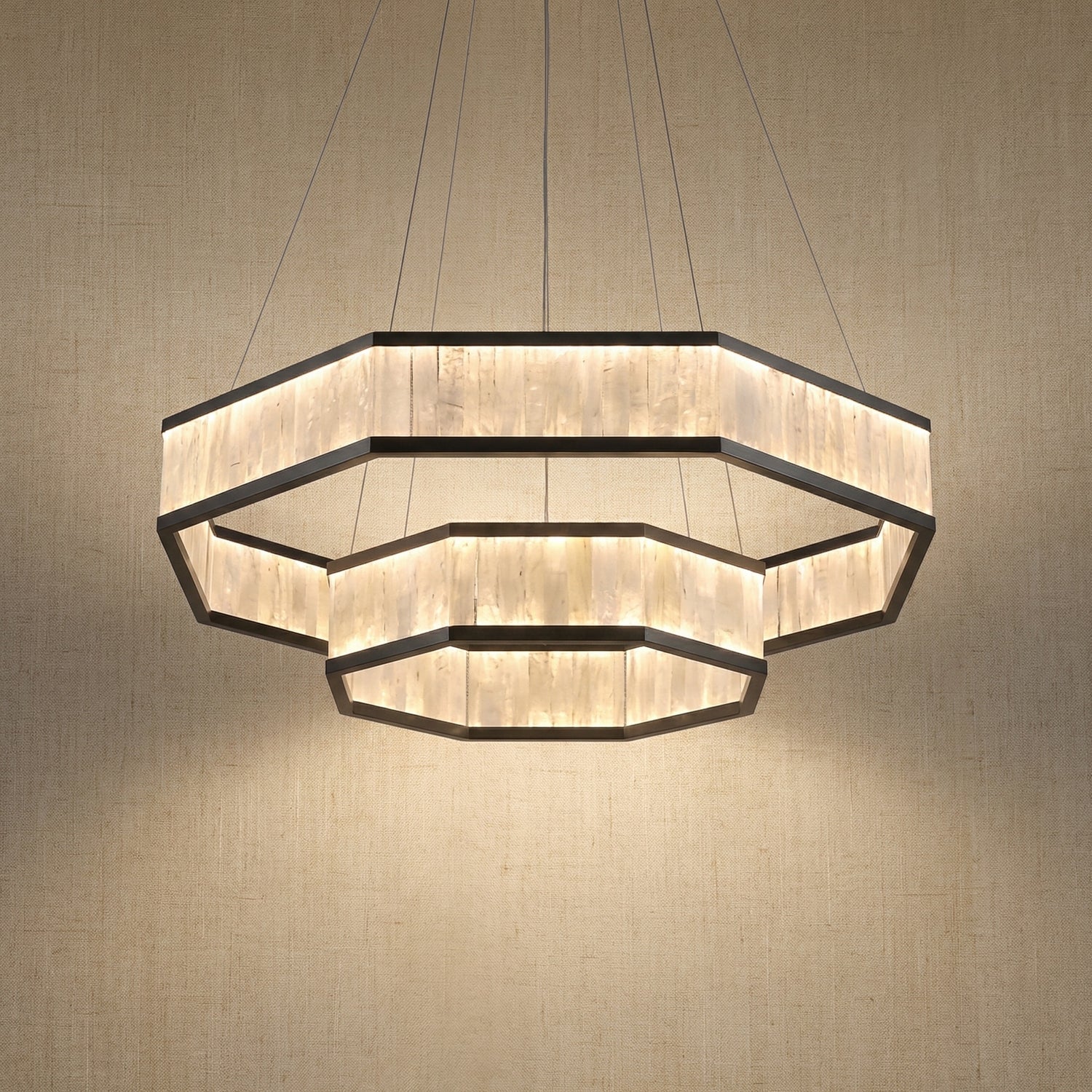 Yiosi Crystara Nested Metal Pendant Light 39" - 39" (Dia 1000mm) Style B