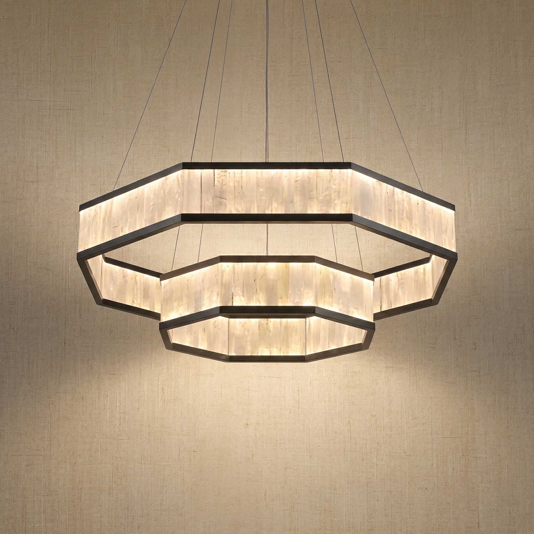 Yiosi Crystara Nested Metal Pendant Light 39" - 39" (Dia 1000mm) Style B