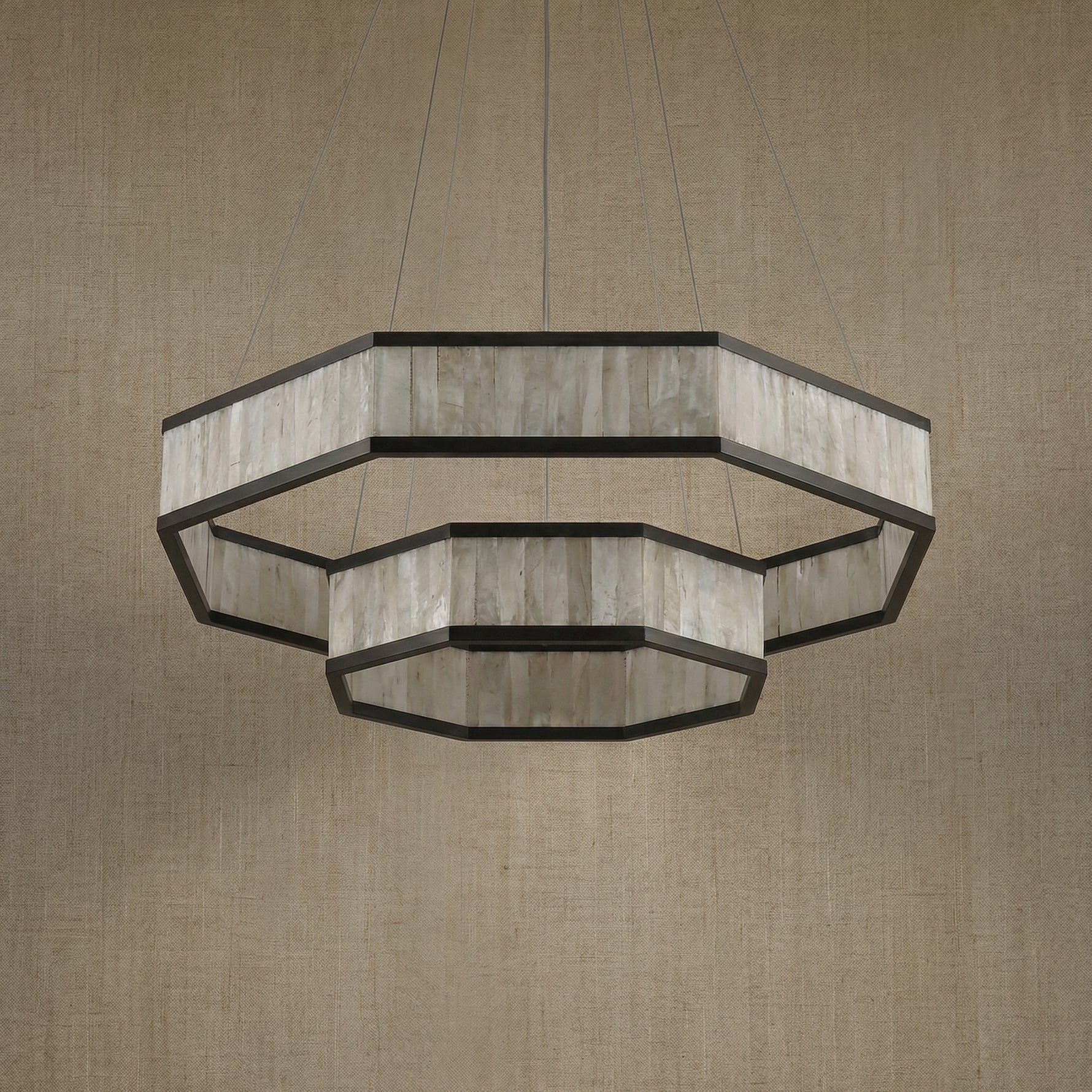 Yiosi Crystara Nested Metal Pendant Light 39" - dark