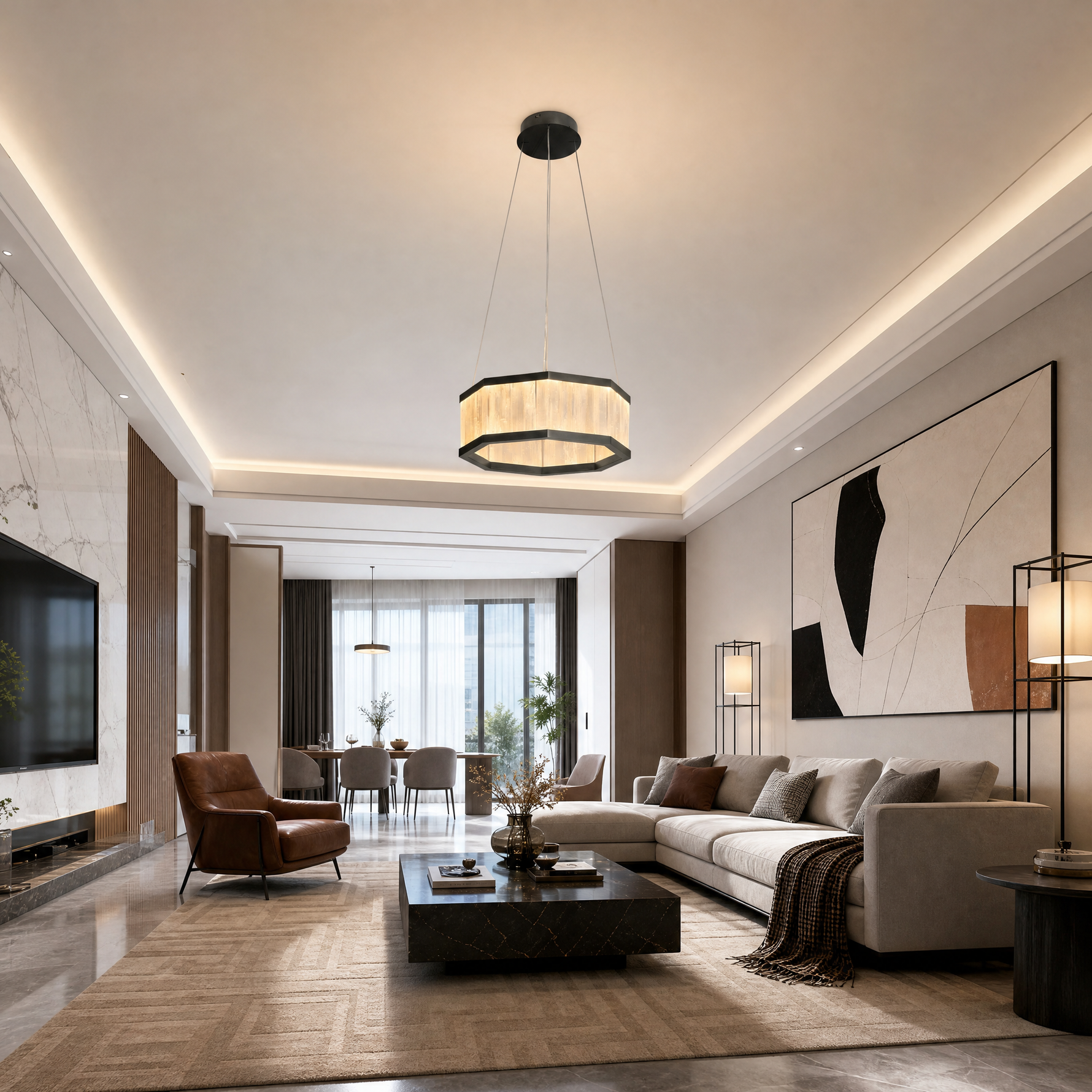 Yiosi Crystara Nested Metal Chandelier 39"