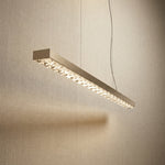 Yiosi Drake 51 inch bubble crystal linear chandelier with antique brass finish — modern dining pendant