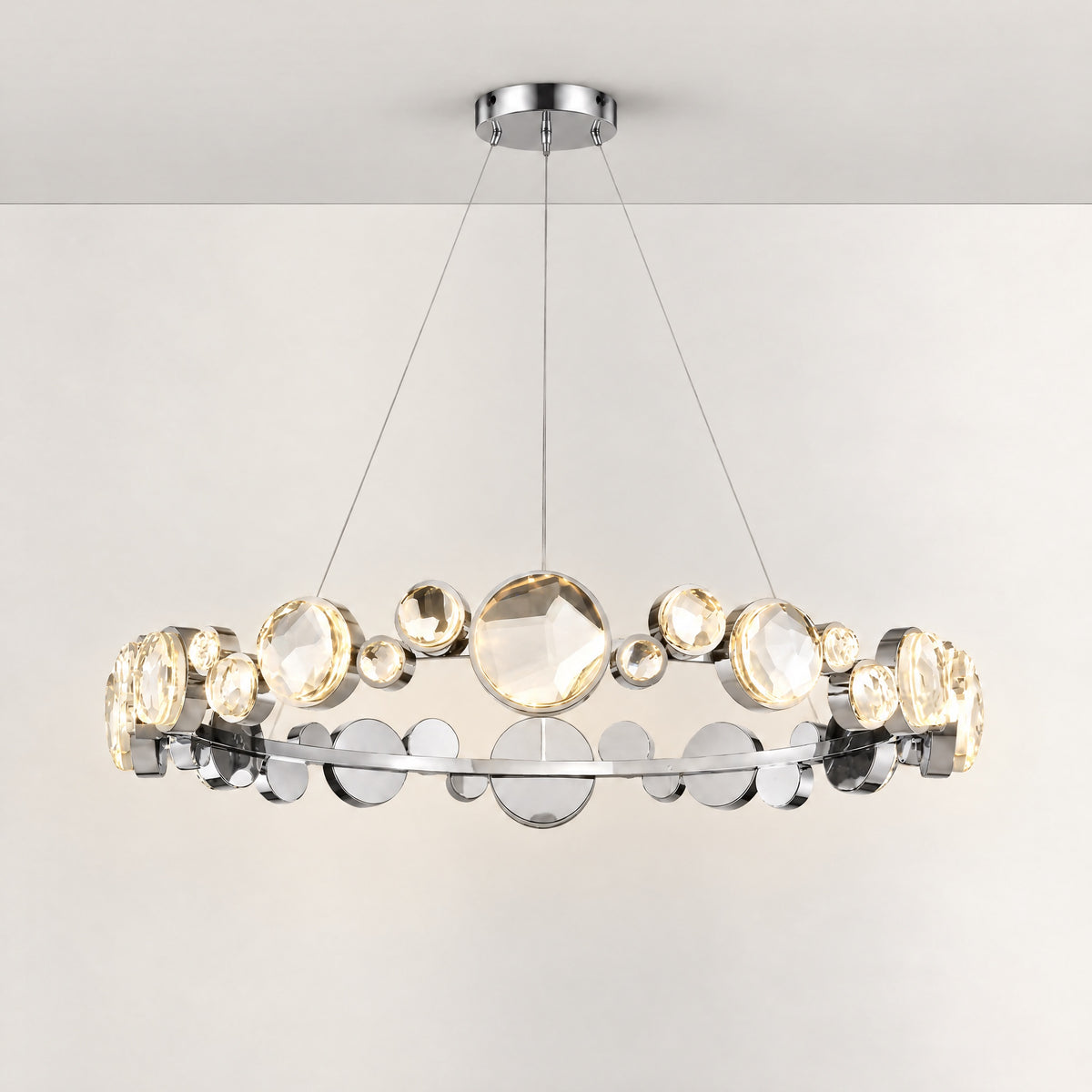 Eclipse Round Crystal Modern Chandelier