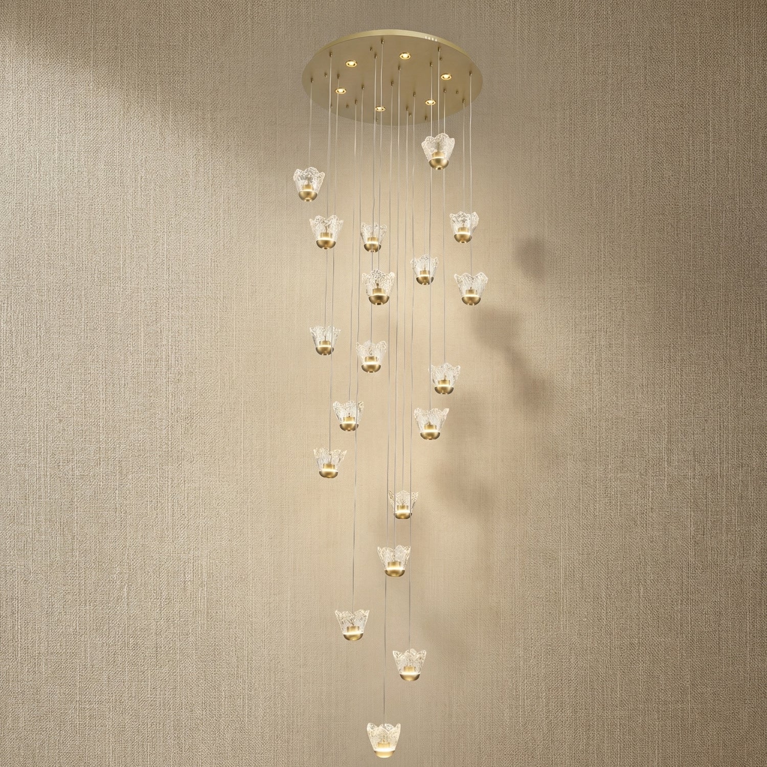Yiosi Flowers Cascading Glass Pendant Light - 31" (Dia 800mm)