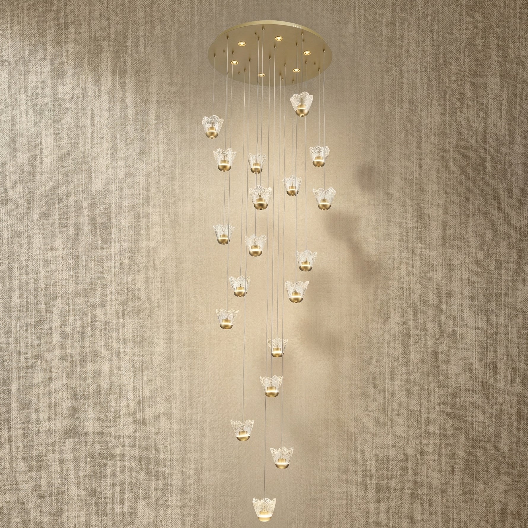 Yiosi Flowers Cascading Glass Pendant Light - 31" (Dia 800mm)