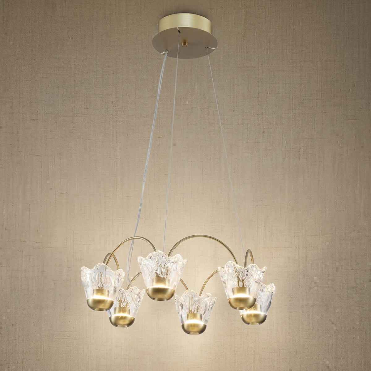 Yiosi Flowers Glass Pendant Light 41" - 24" (Dia 600mm)