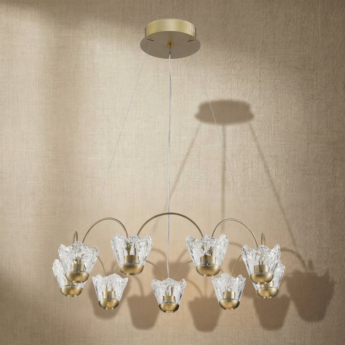 Yiosi Flowers Glass Pendant Light 41" - dark