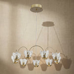 Yiosi Flowers Glass Pendant Light 41" - dark