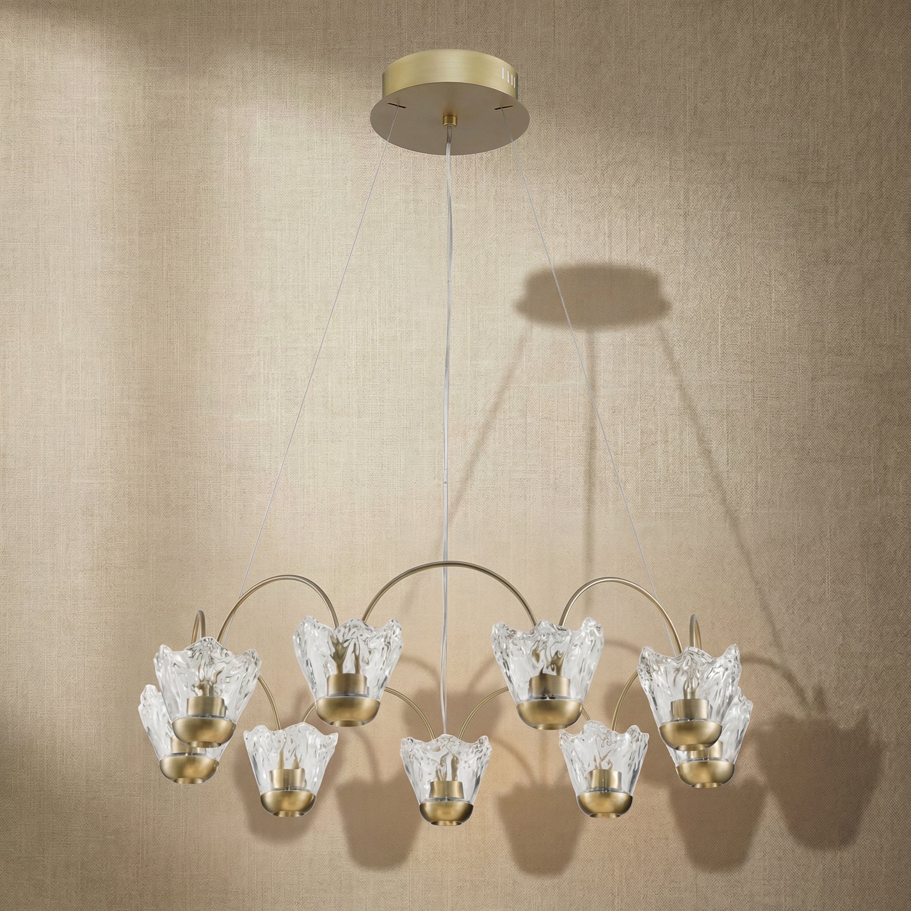 Yiosi Flowers Glass Pendant Light 41" - dark