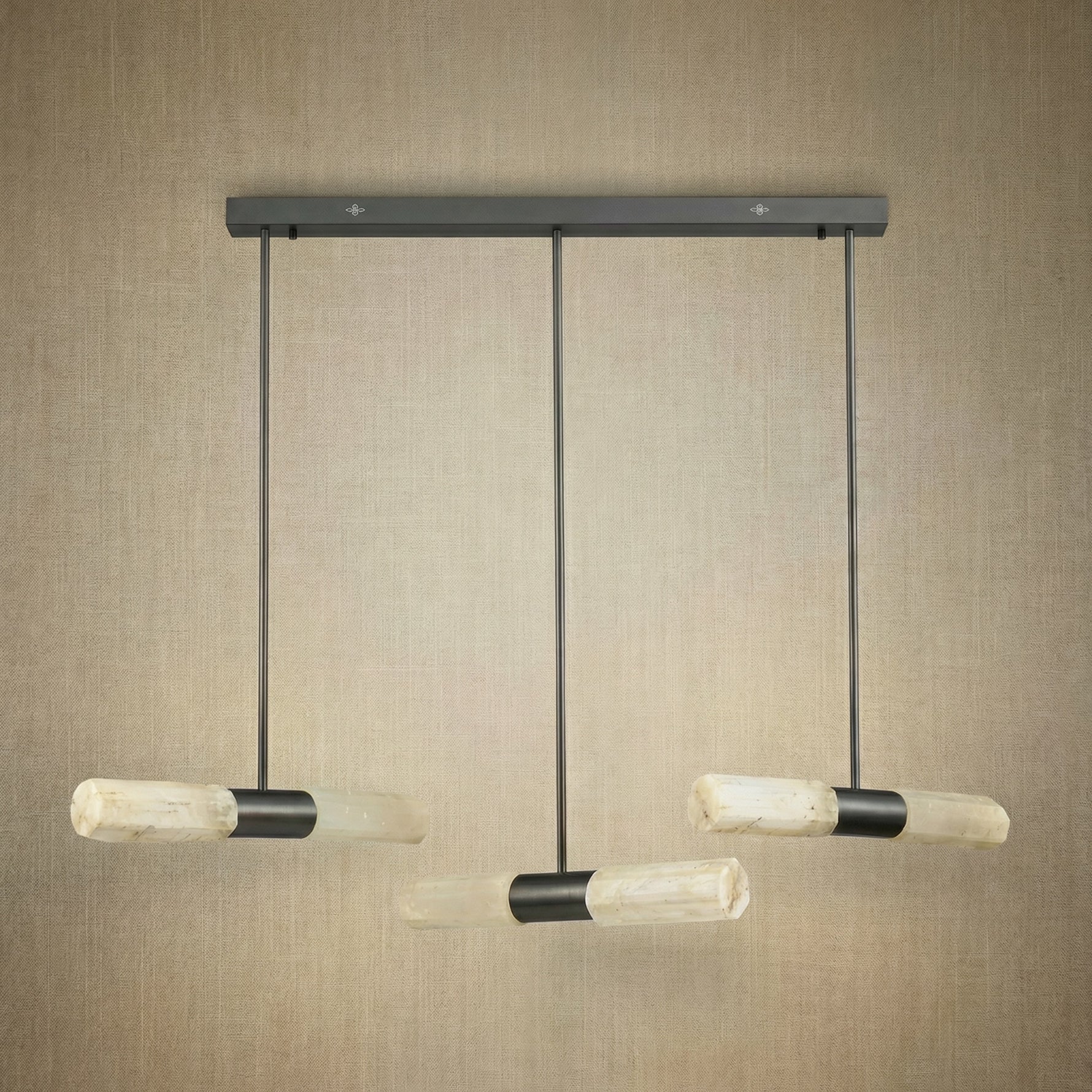 Yiosi Gemstones Linear Crystal Pendant Light 47" - dark