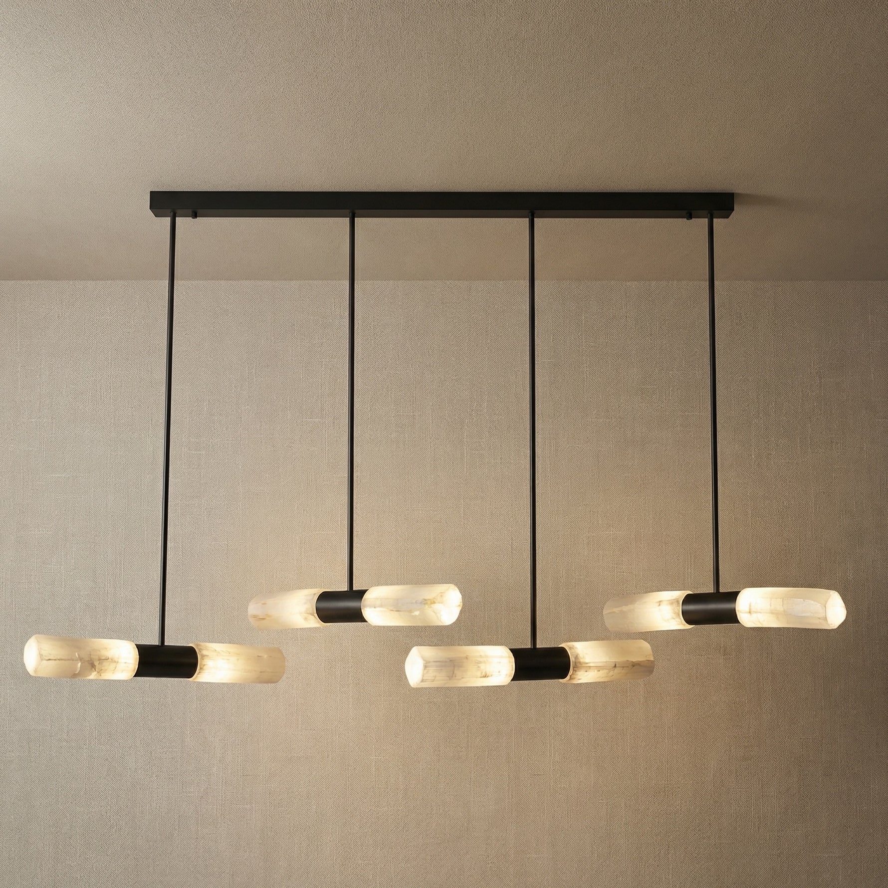 Yiosi Gemstones Linear Crystal Pendant Light 59" - 59" Linear (L1500mm)