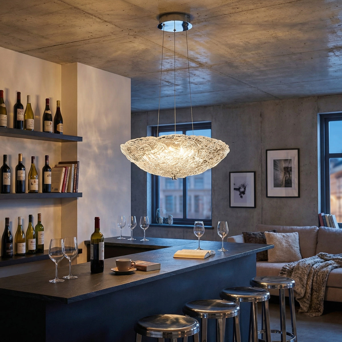 Yiosi Glitter Glass Pendant Light Style A - scene-3