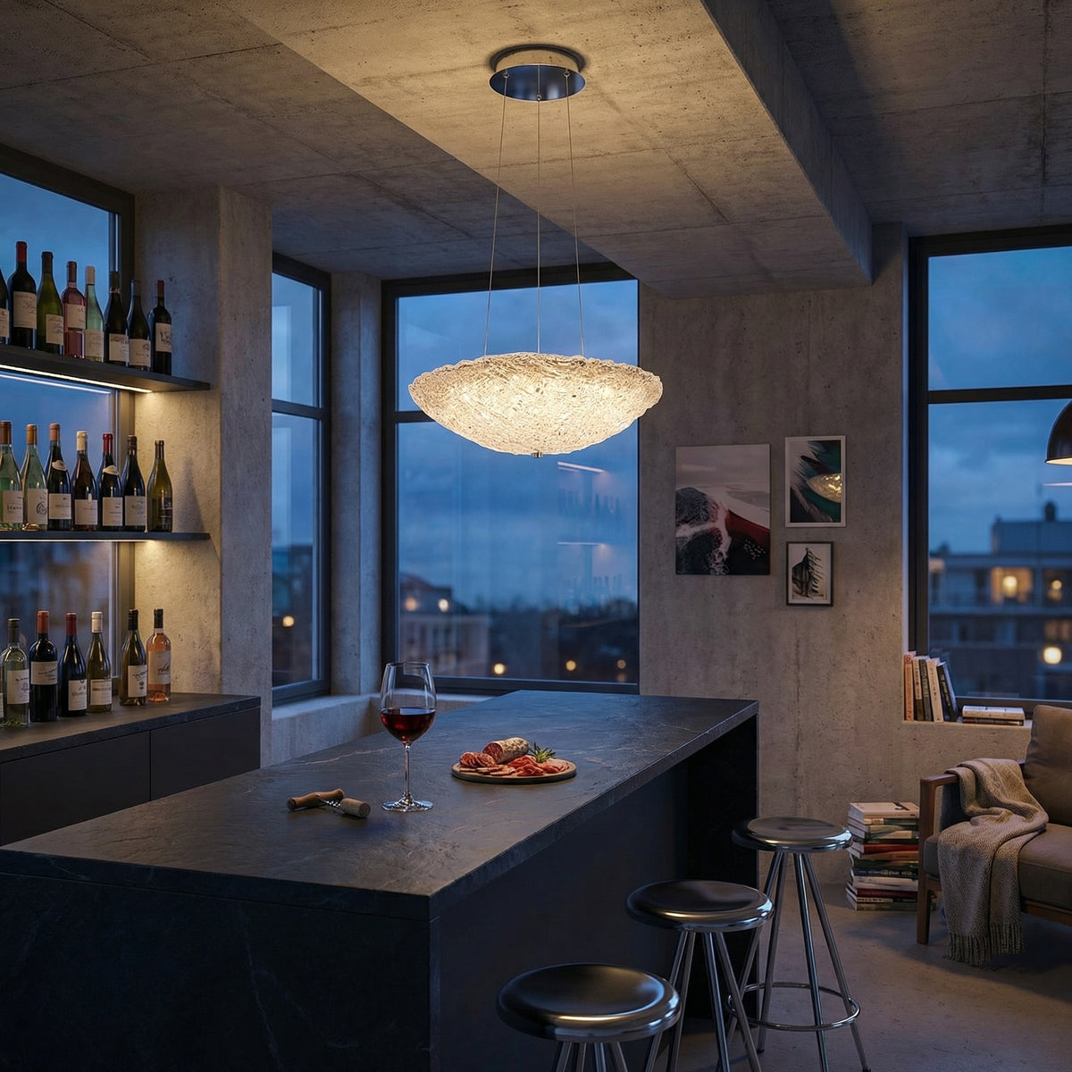 Yiosi Glitter Glass Pendant Light Style A - scene-3