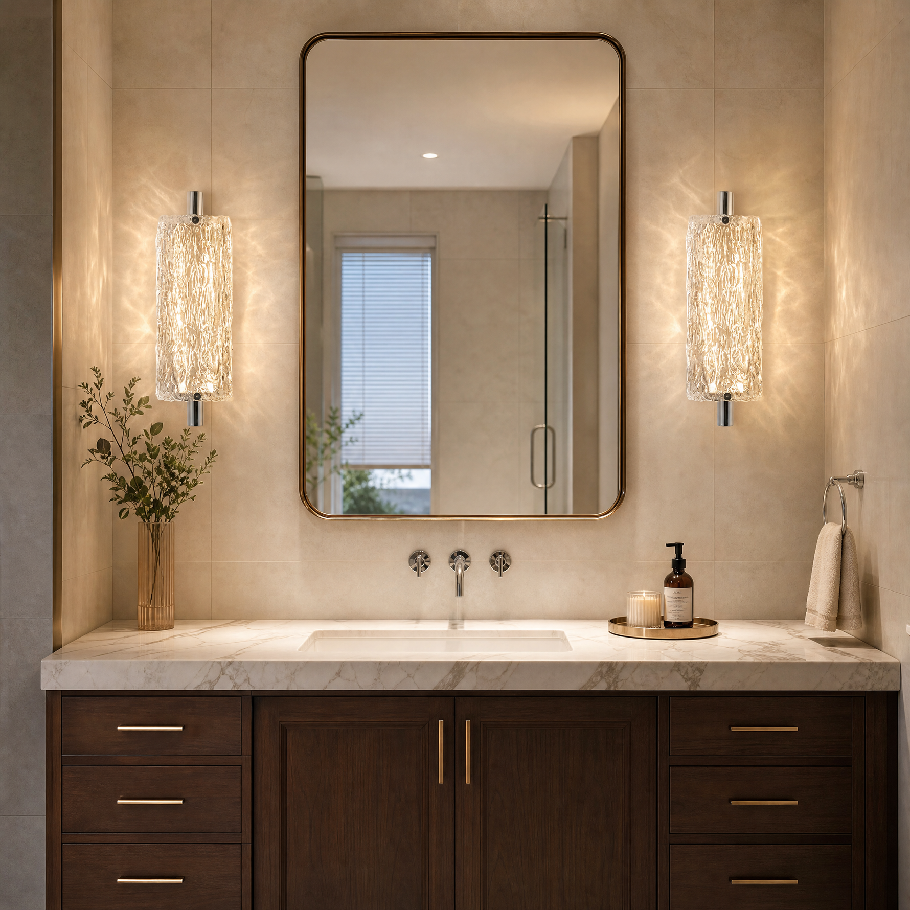 Yiosi Glitter Glass Wall Sconce