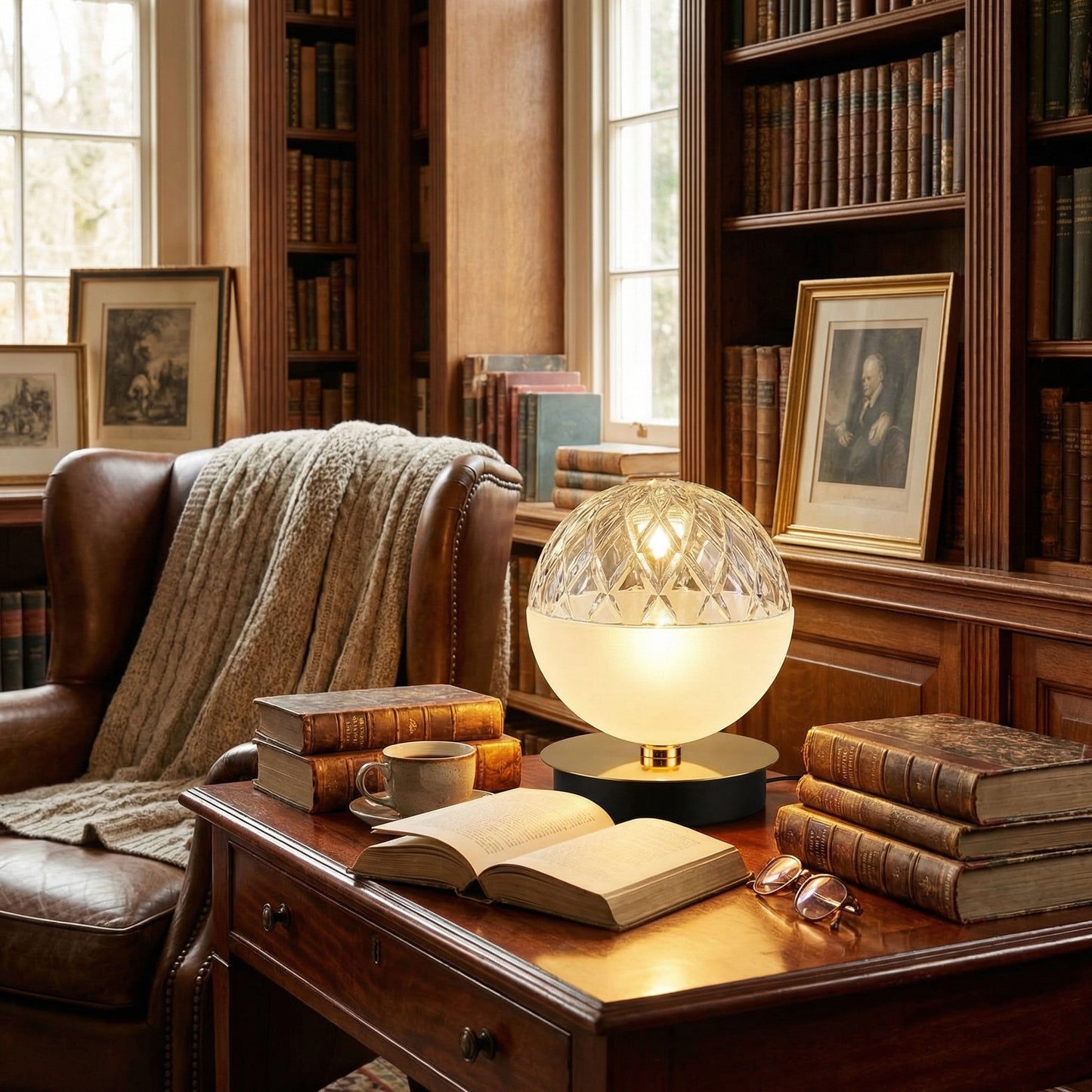 Yiosi Glorious Frosted Crystal Table Lamp - scene-3