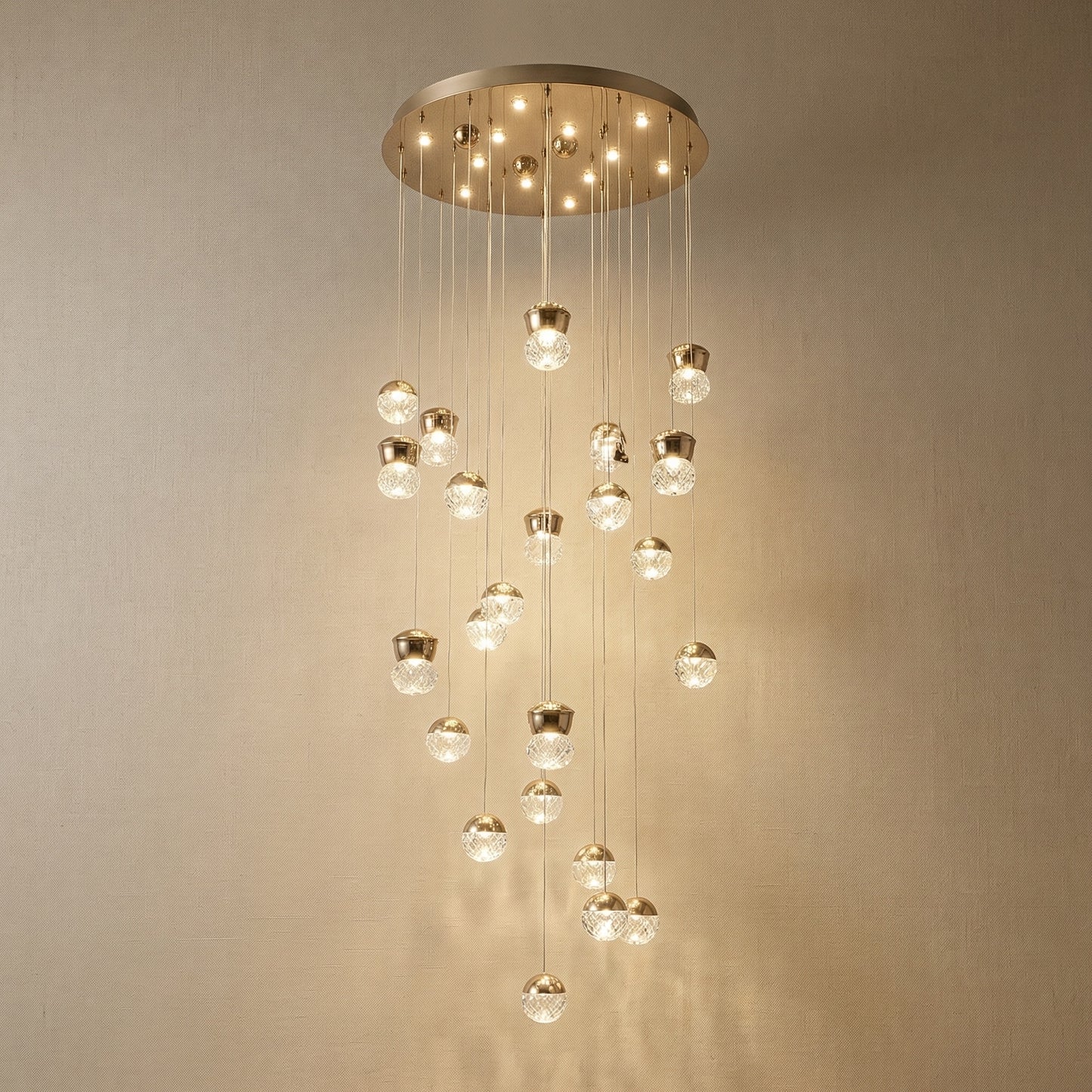 Yiosi Glorious Grand Cascading Crystal Pendant Light - 39" (Dia 1000mm)